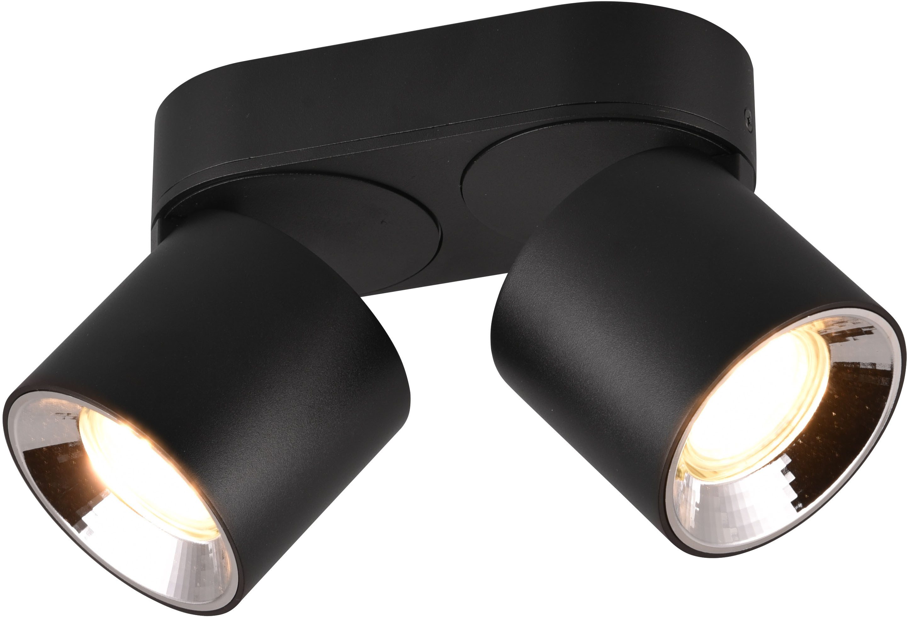 TRIO Leuchten Deckenleuchte GUAYANA, Deckenspot 2-flammig exkl 2x GU10 max 10W Spot verstellbar, Leuchtmittel wechselbar, warmweiß - kaltweiß, als Aufbauspot oder Einbauspot nutzbar Spot schwenkbar und drehbar