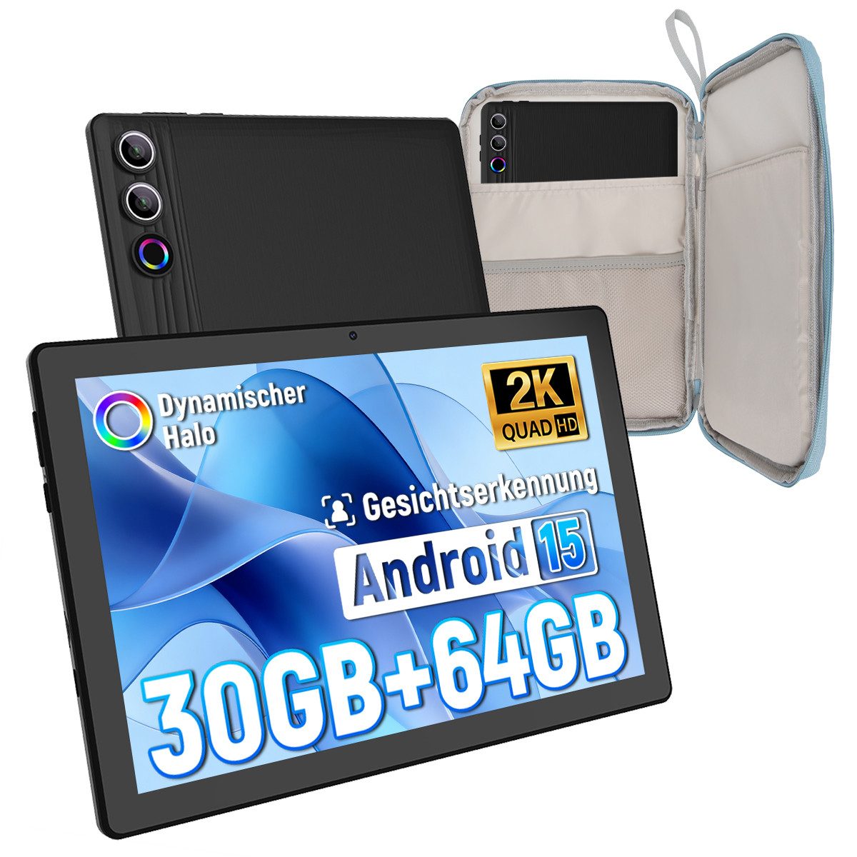 Happybe 11,5 Zoll Octa Core 30(6+24)GB 128GB 1TB TF, 2K FHD, 8400mAh, WiFi 6 Tablet (11.5", 128 GB, Android15, 5G WiFi, Android 15, 5G WiFi, BT 5.3, PC-Modus)