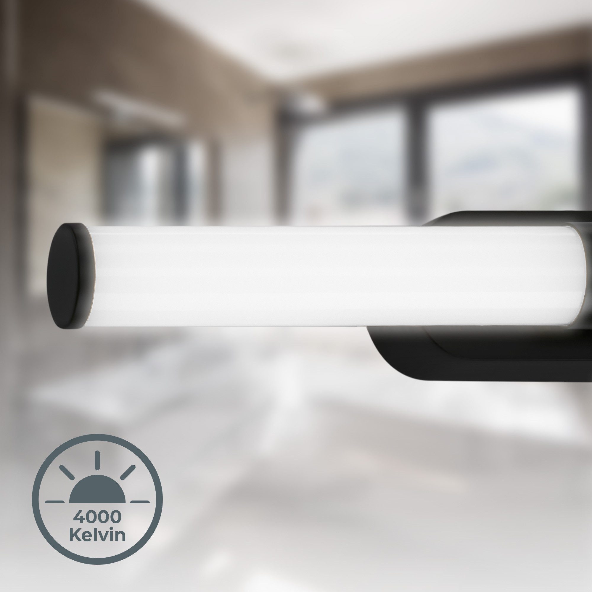 B.K.Licht Spiegelleuchte LED Badleuchte Spiegelleuchte Schwarz, LED fest in günstig online kaufen