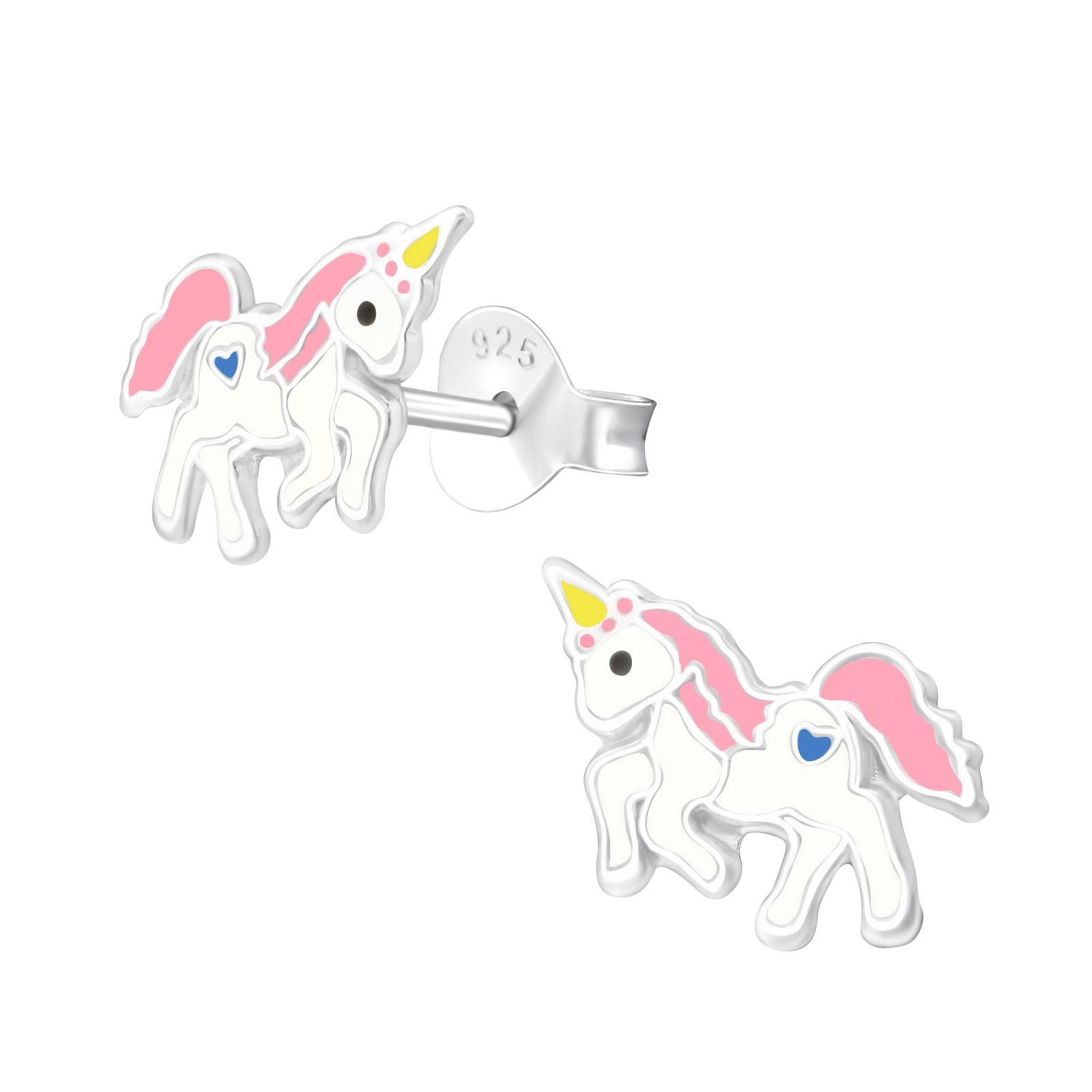 Ohrring-Set Einhorn Kinder Ohrringe 925 Silber Ohrstecker