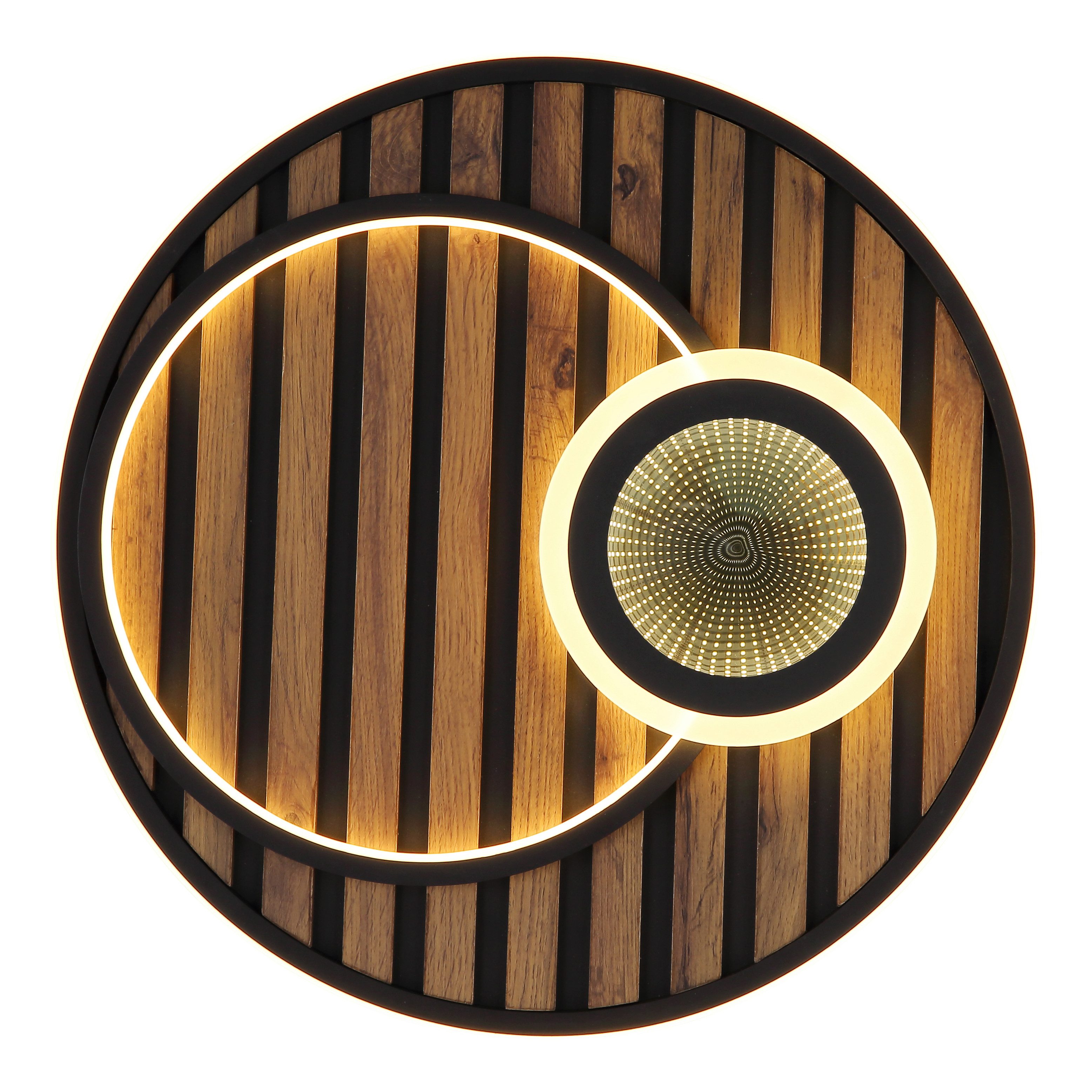 GLOBO LIGHTING LED Deckenleuchte WOODY, Memoryfunktion, LED fest integriert, Warmweiß, Deckenlampe, Wohnzimmer, Schlafzimmer, Design Lampe