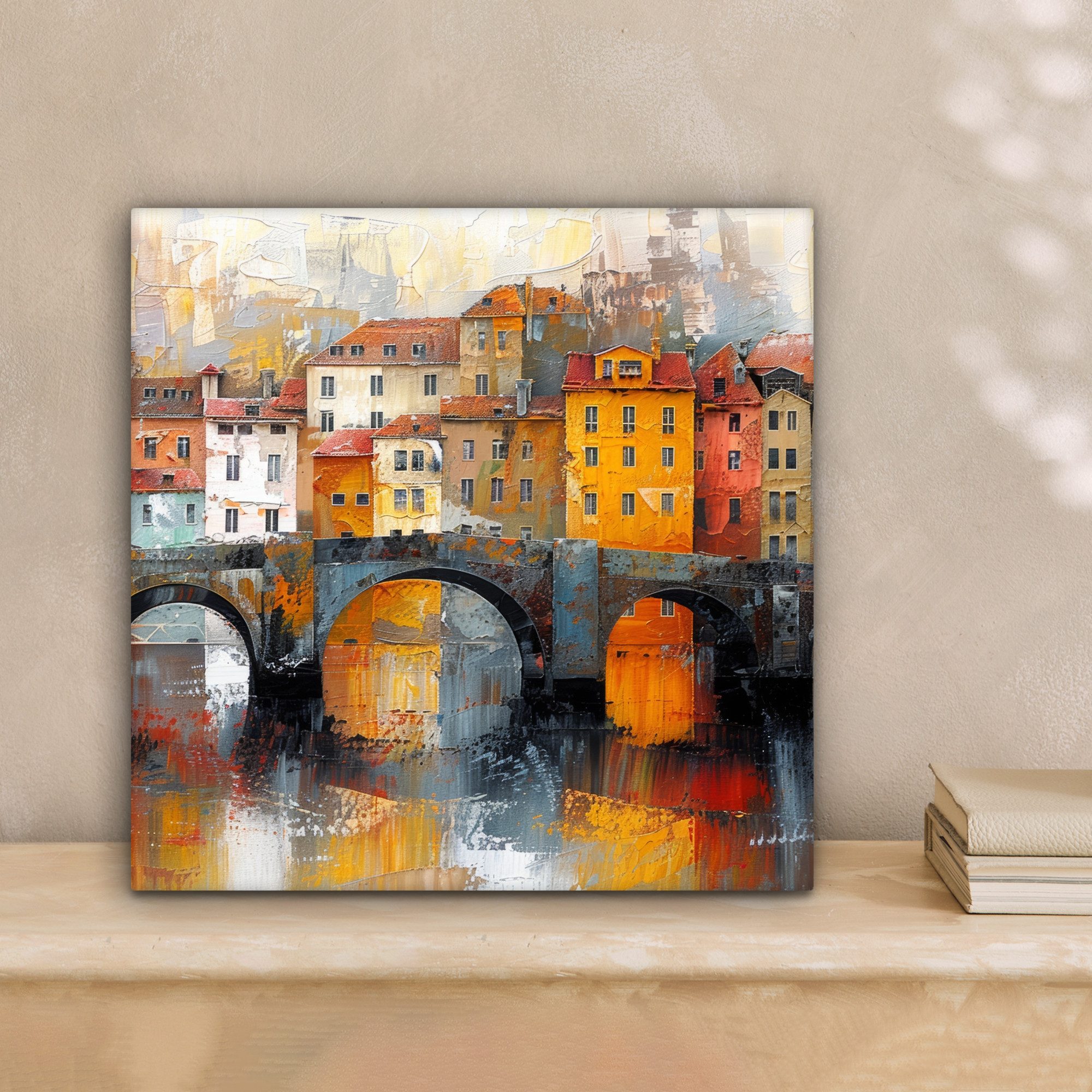 OneMillionCanvasses® Leinwandbild Graben - Häuser - Kunst, Fotodruck (1 St) günstig online kaufen