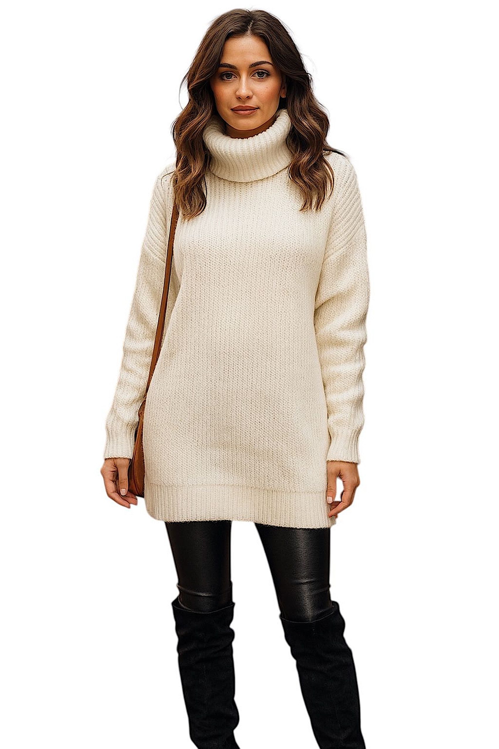 Worldclassca Rollkragenpullover WORLDCLASSCA Damen Rollkragen Pullover Lang Oversize Winter Fashion Neue Kollektion - Stilvolle und gemütliche Strickmode für Damen