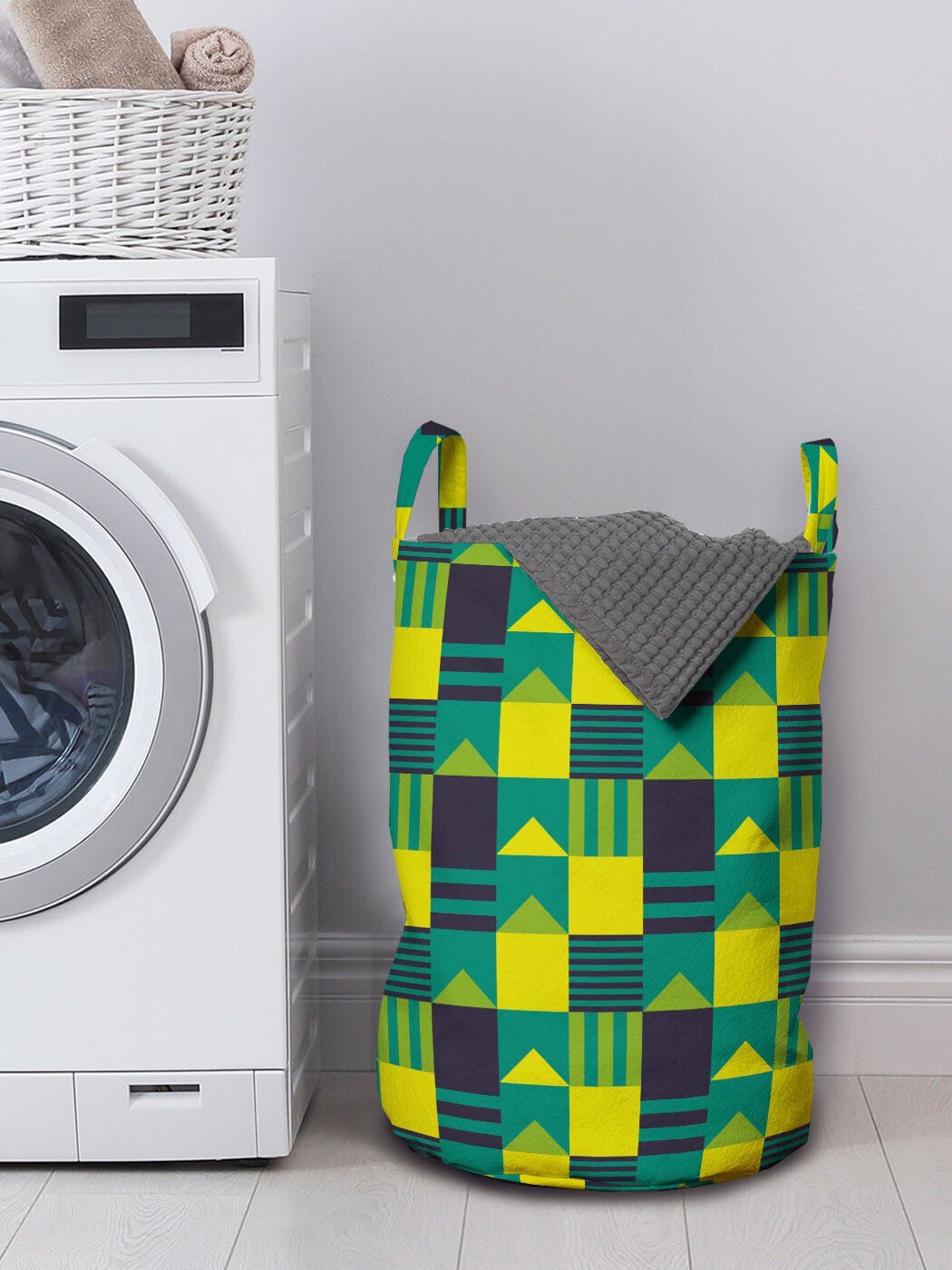 Abakuhaus Kordelzugverschluss Griffen Formen Waschsalons, Symmetrische Geometrische für Wäschesäckchen mit Pfeil Wäschekorb