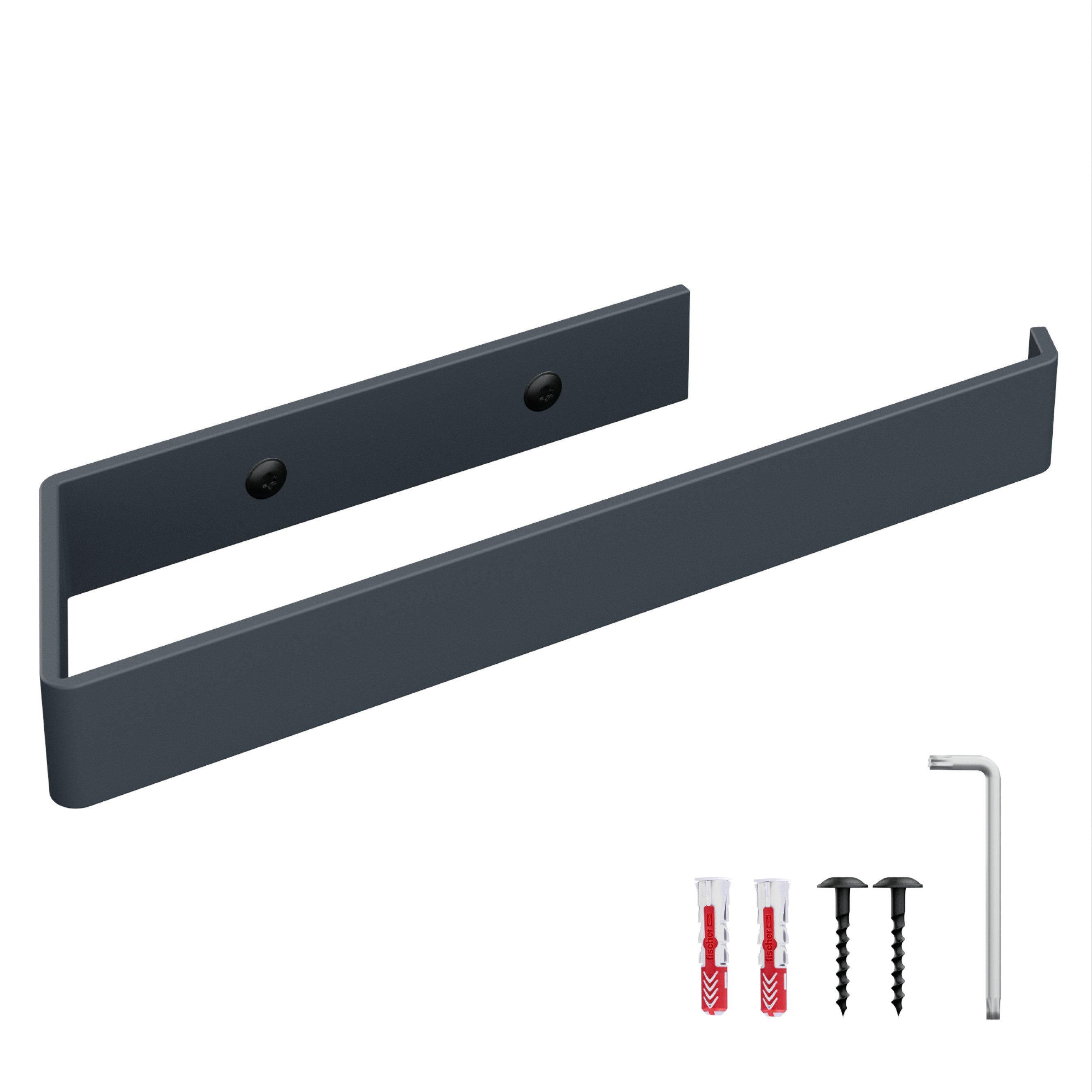 HOLZBRINK Toilettenpapierhalter HOLZBRINK Küchenrollenhalter Anthrazit matt 244x72 mm (Badezimmergriff), Handtuchhalter Wandmontage im Badezimmer, Küche, Gäste WC