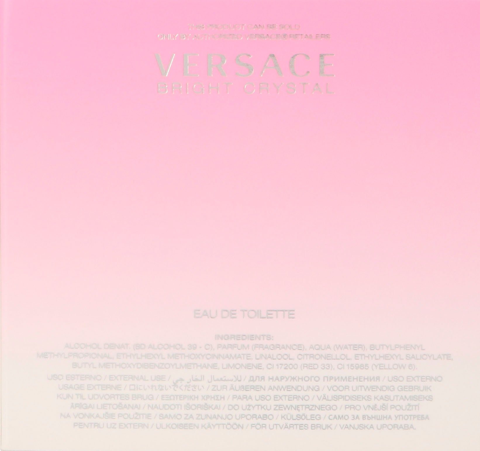 Versace Eau de Toilette BRIGHT CRYSTAL EDT, Blumig-fruchtiger Duft mit Granatapfel, Lotus Magnolie und Amber.