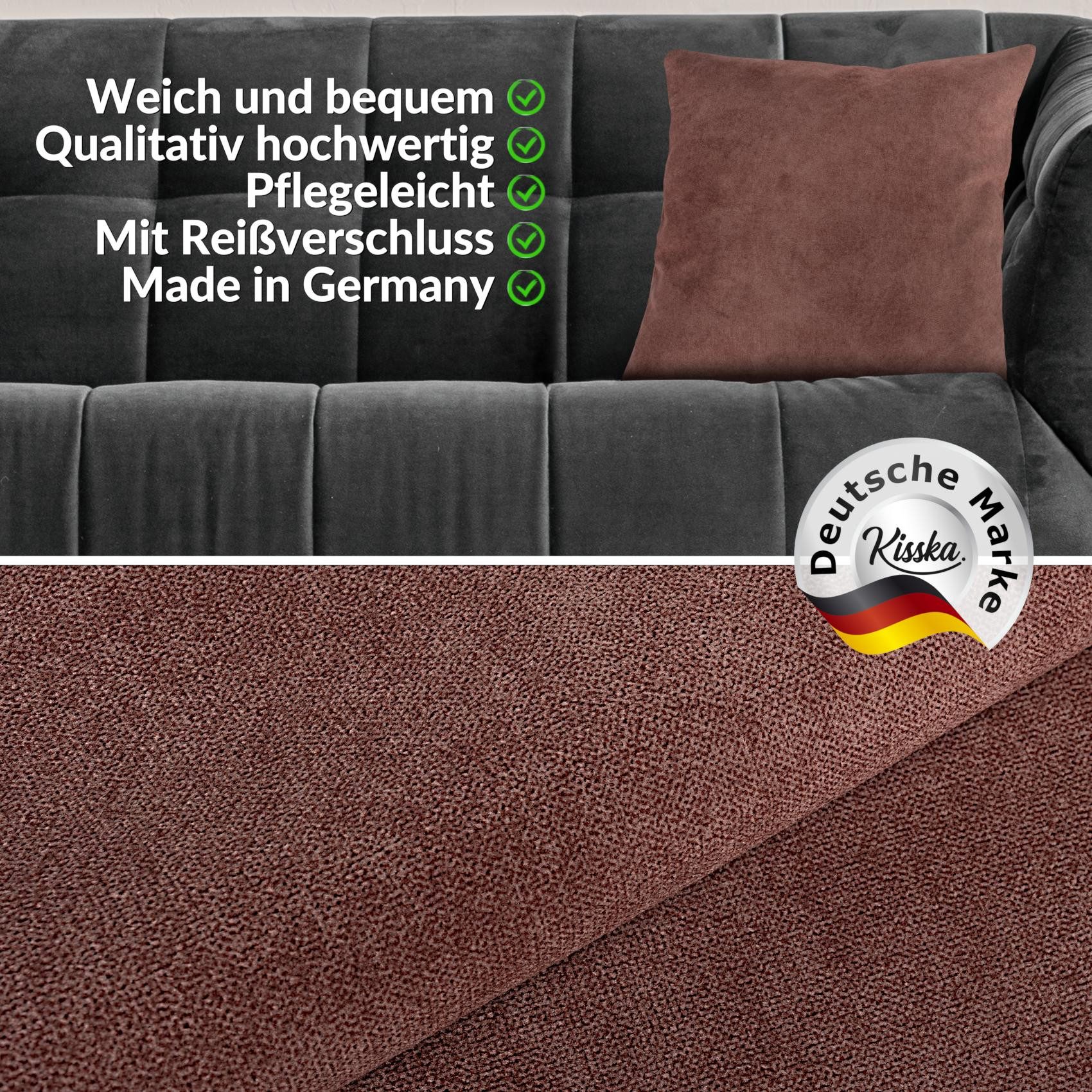 Kisska Dekokissen Kissenhülle MAGIC atmungsaktiv Velour Zierkissen Ambiente Dekorieren, Kissenüberzug ohne Füllung Meliert-Optik UNI 50x30cm Einfarbig Rosa