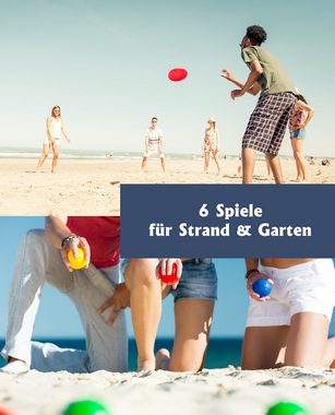 L.A. Sports Spielesammlung, Garten- und Strand-Spiele Garten Strandspiele Spiel-Set Badminton Boccia Beach-Ball Boing-Ball