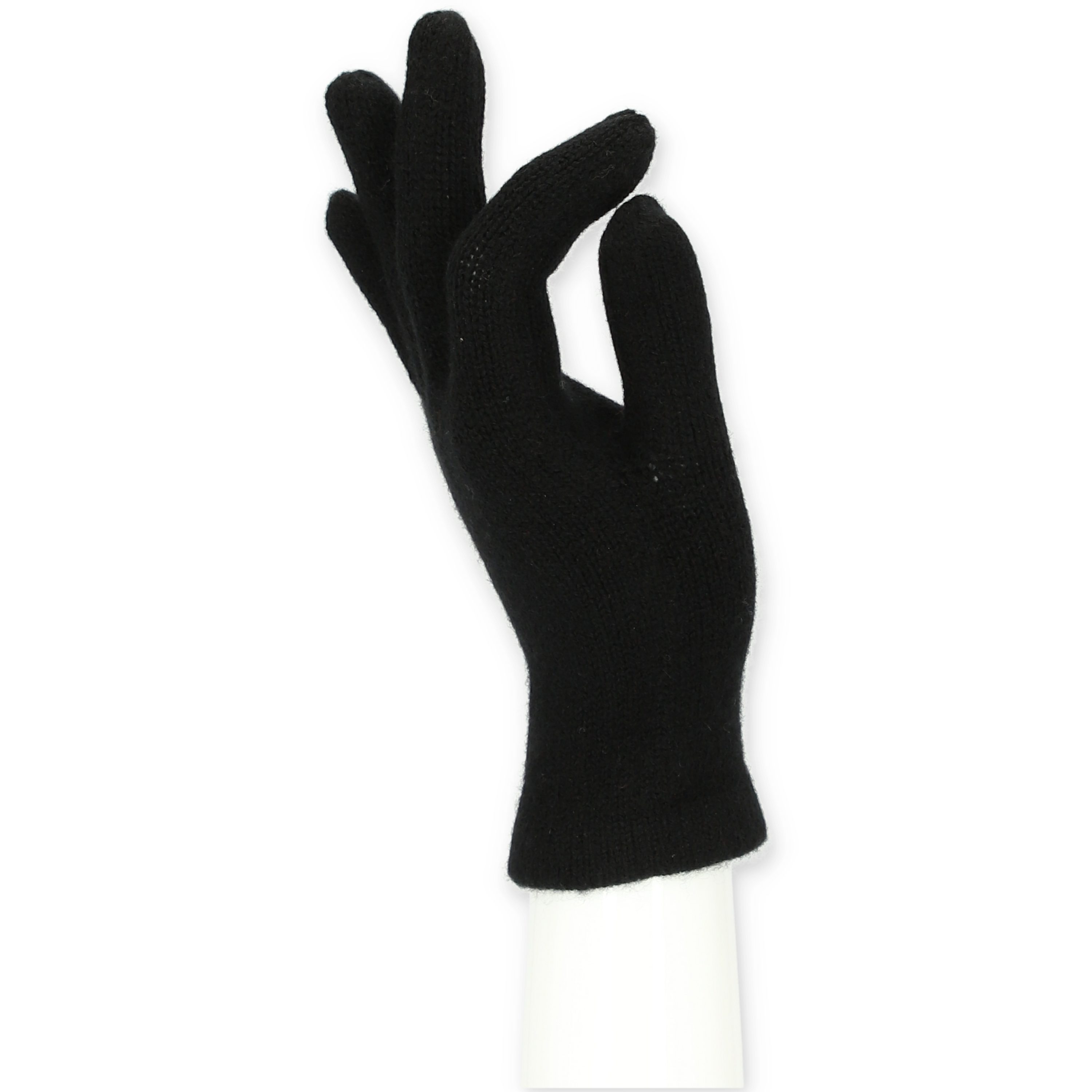 halsüberkopf Accessoires Strickhandschuhe Strickhandschuh aus Strickhandschuh mit weichem modischer schwarz Kaschmir Wolle