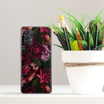 DeinDesign Handyhülle Rose Blumen Blume Dark Red and Pink Flowers, Samsung Galaxy A32 4G Silikon Hülle Bumper Case Handy Schutzhülle