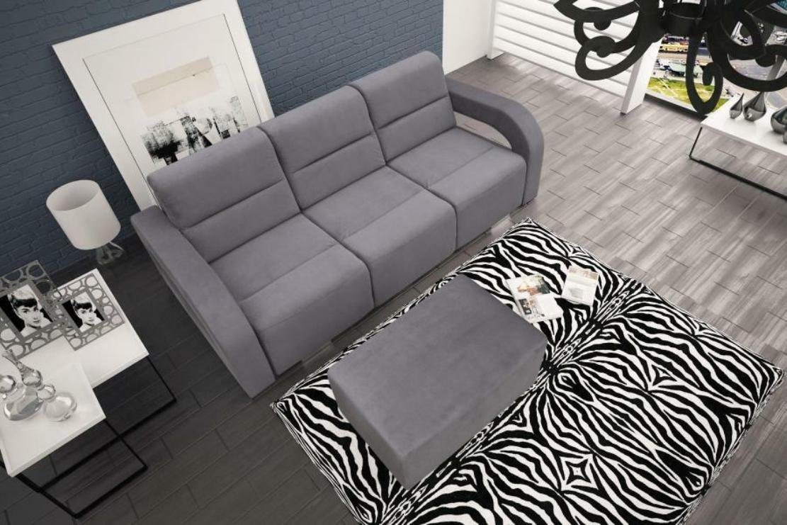 Sofa, Grau JVmoebel Bettfunktion Mit