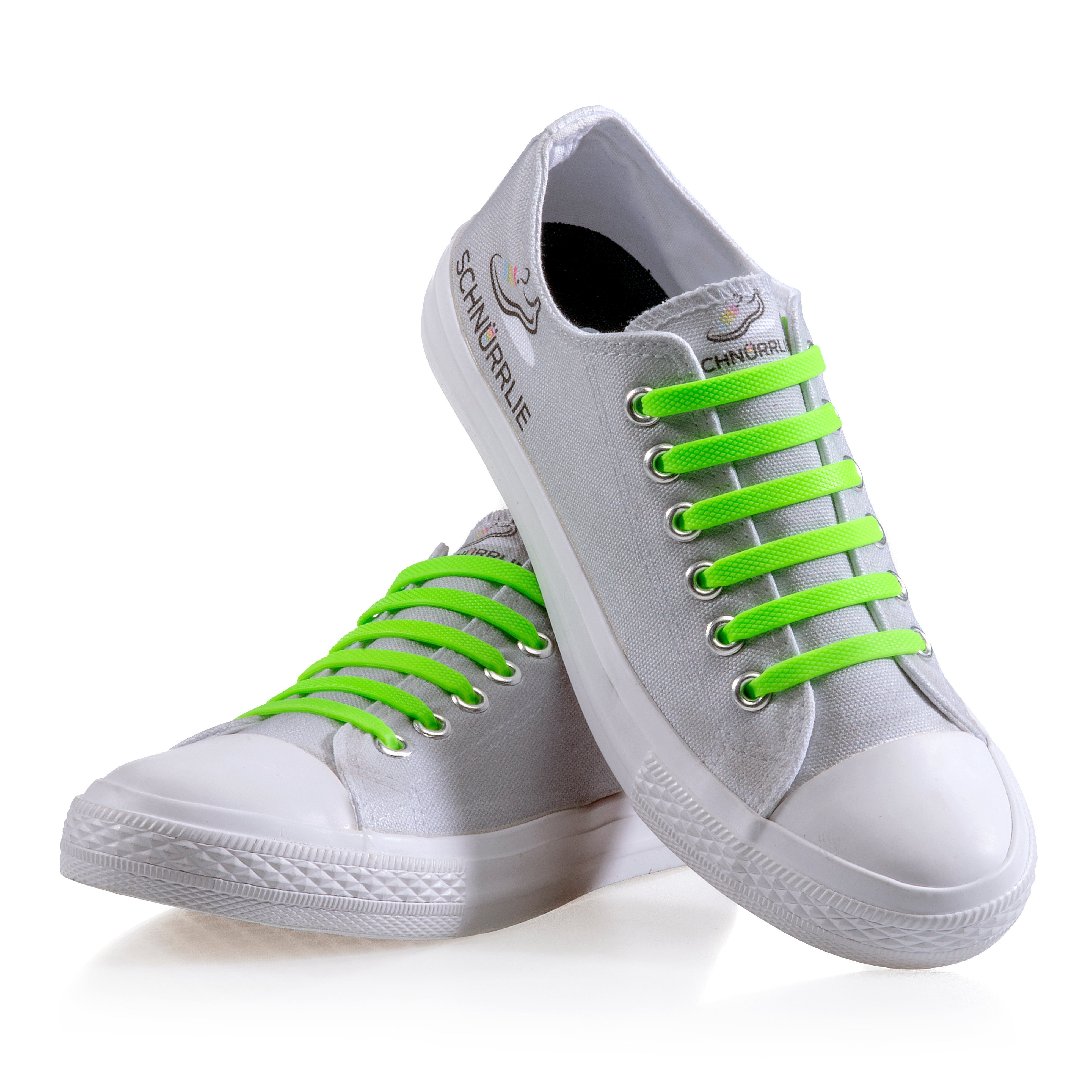 SCHNÜRRLIE Schnürsenkel Silikon Schnürbänder - elastische flache Laces, für Sneaker, Turnschuhe, Sportschuhe uvm