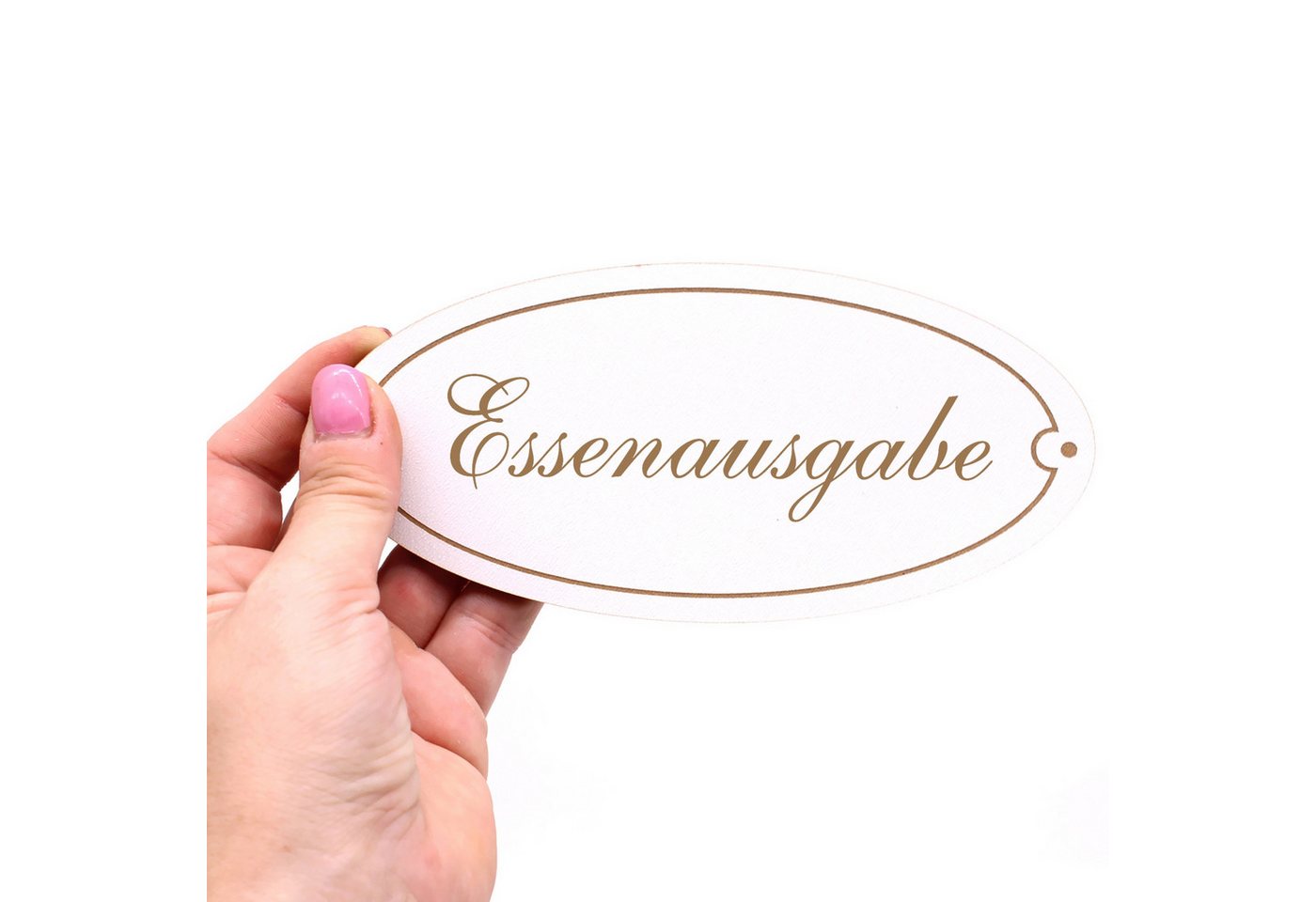 Thumbnail - Dekolando Hinweisschild Türschild Oval - Essenausgabe - Schild 15 x 7 cm - Schilder Türschilde, (1 St)