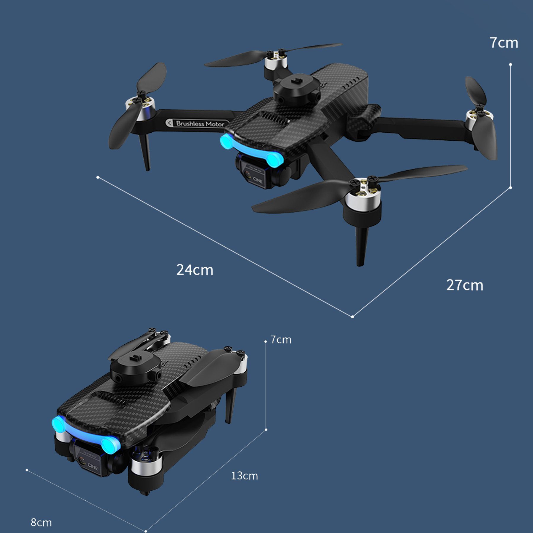 Fluss) mit optischem Spielzeug-Drohne Quadcopter-Drohne Ferngesteuertes Motor mit 4K-Dual-Kamera und Faltbar Luftdrohne und Rutaqian Spielzeugflugzeug Anti-Störung (4K/6K, bürstenlosem 360-Grad-Hindernisvermeidung,