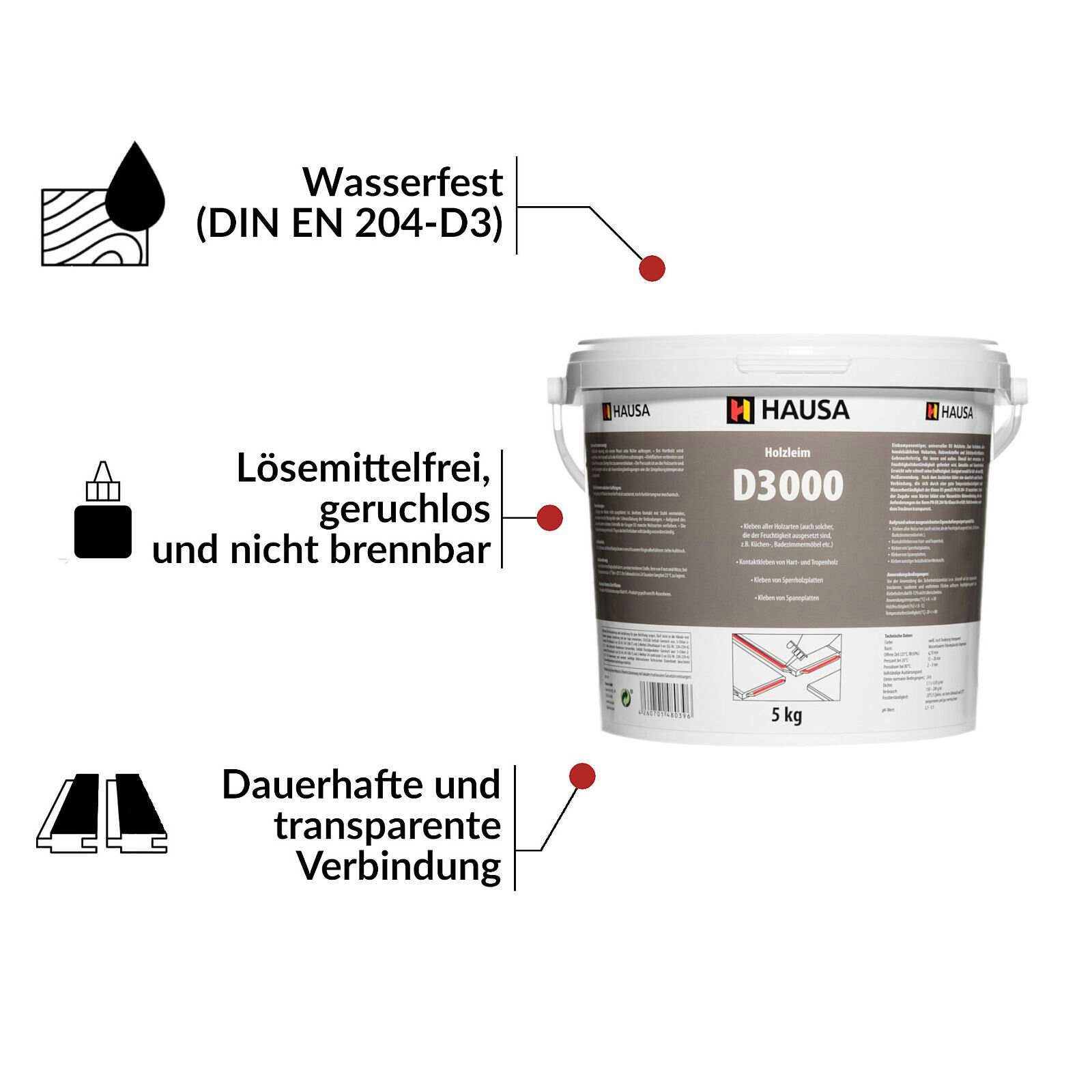 Hausa Montagekleber Holzleim D3, (Eimer 5 günstig online kaufen