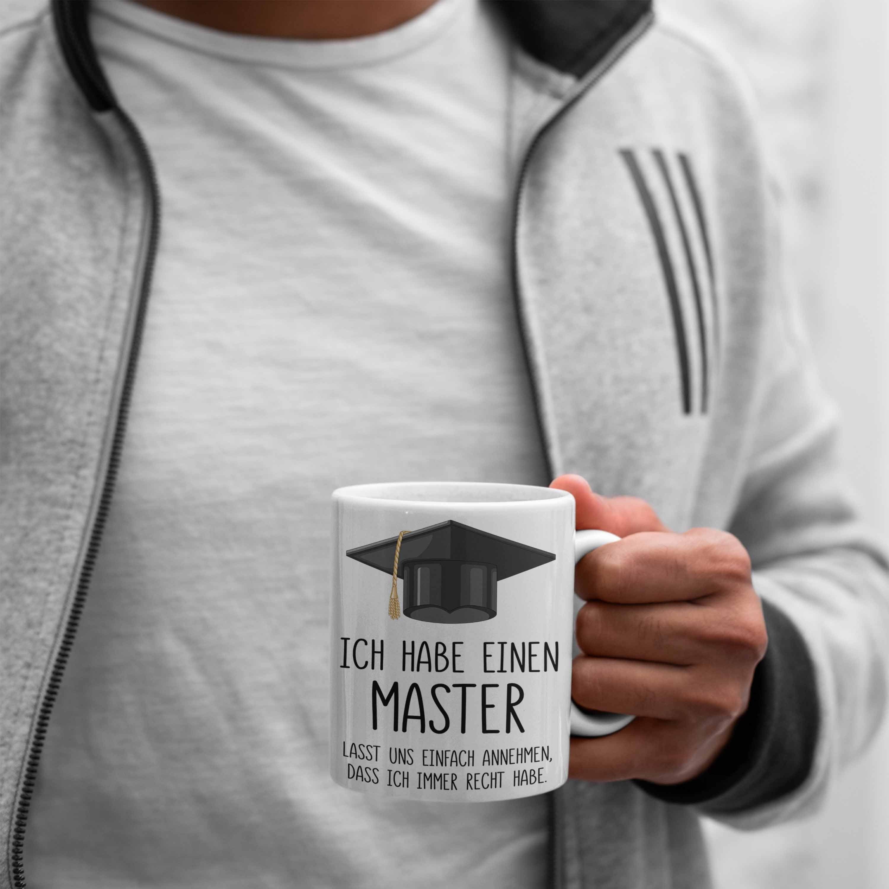 Master Abschluss Master Prüfung weiss - Trendation Trendation Tasse Geschenkidee Spruch Graduation Tasse Bestandene Bestanden Geschenk