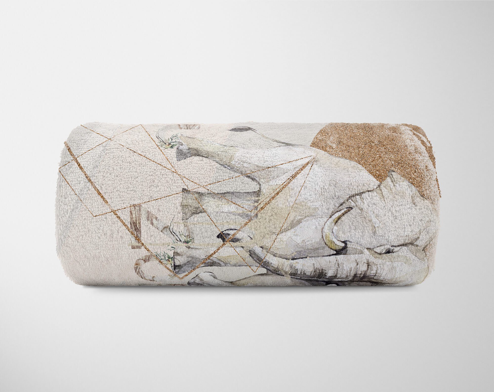 Handtuch Afrika (1-St), Baumwolle-Polyester-Mix Strandhandtuch Handtücher Kuscheldecke Sinus Handtuch Safari, Saunatuch Elefant Art