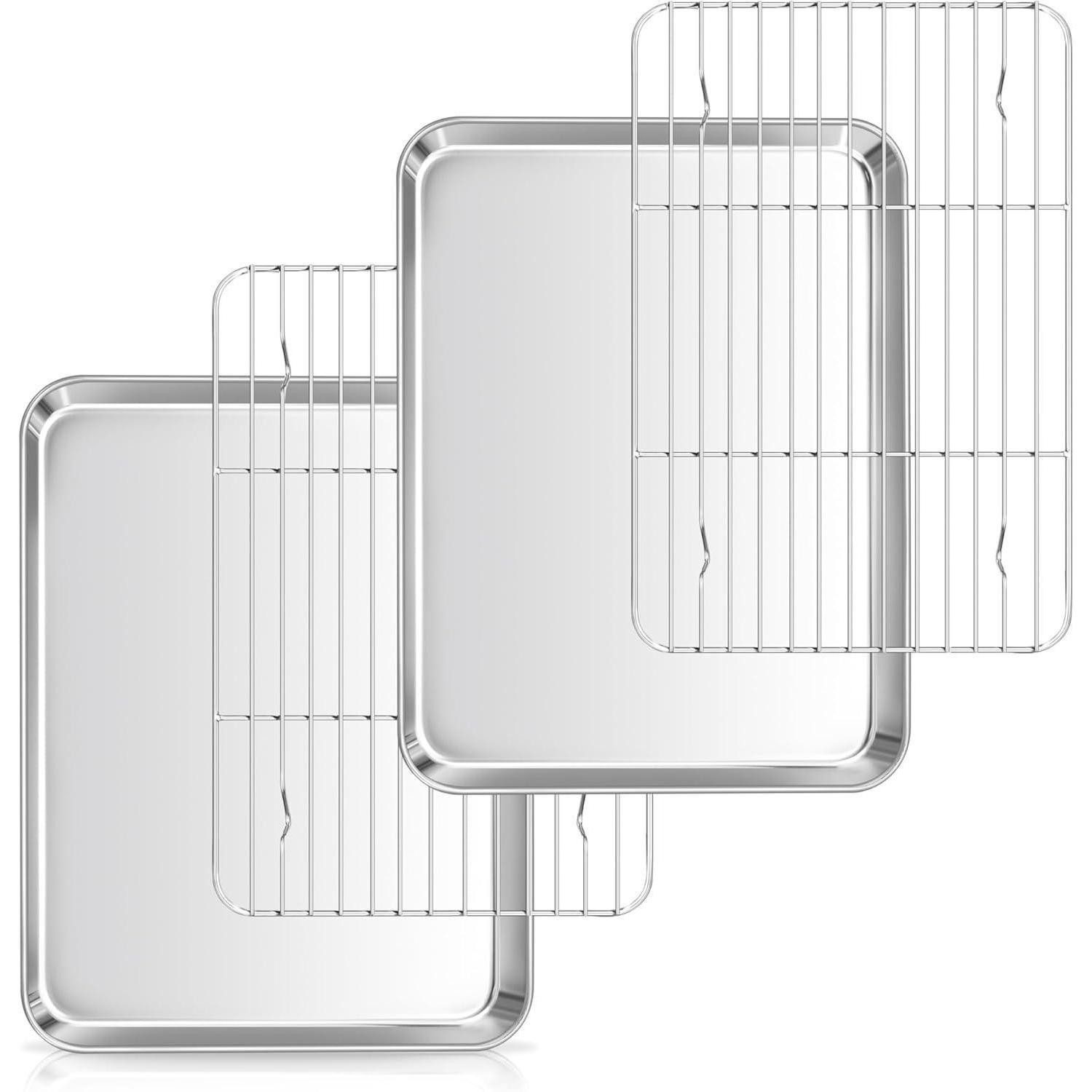 LuxusKollektion Backblech Backblech Abkühlgitter Set Edelstahl Kuchenblech Kuchengitter, Metall, (1-St)