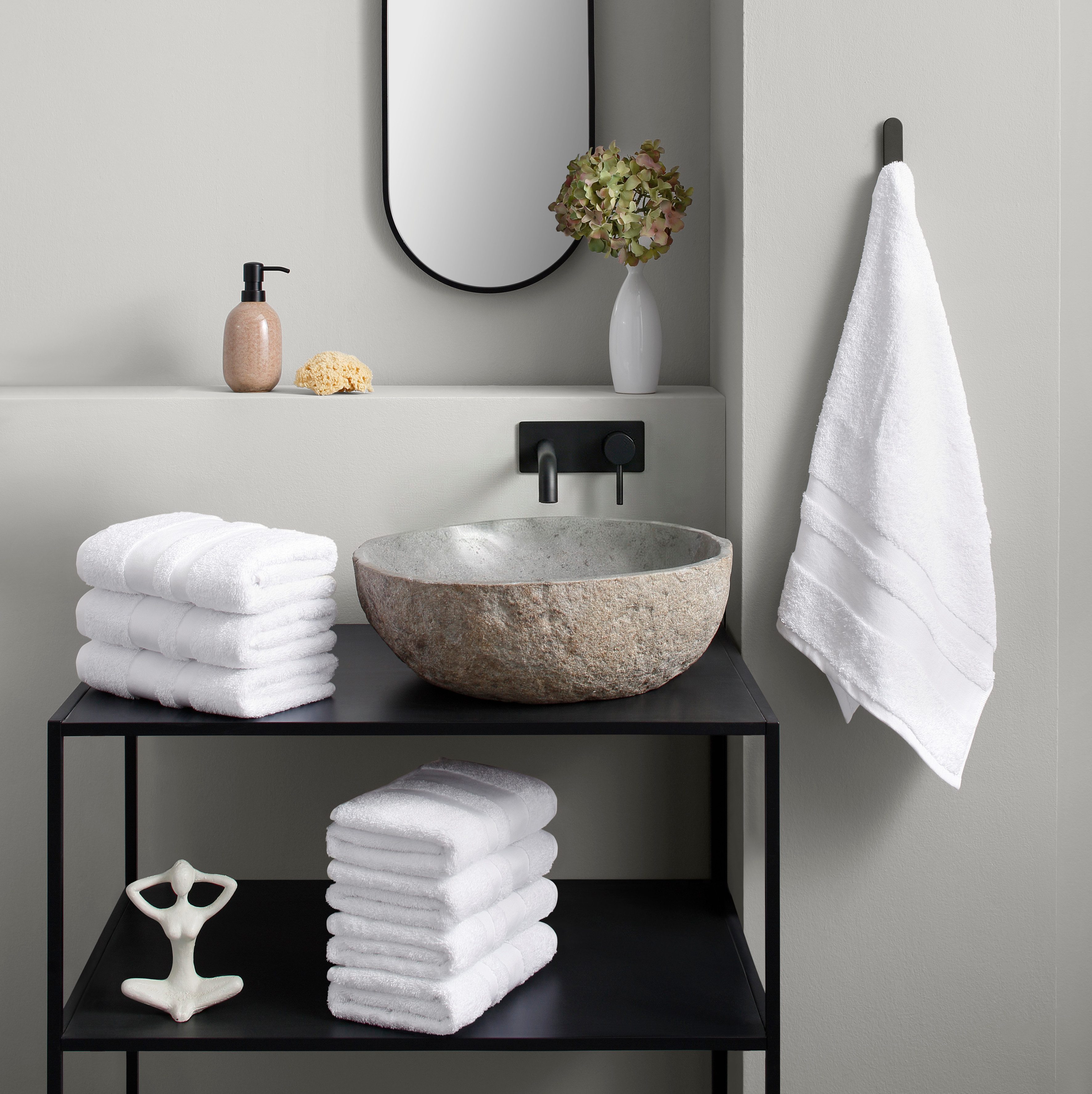 OTTO home Handtücher Vanessa, 8 Handtücher, 50x100cm, in Standard- und Premium-Qualität, Walkfrottee (Set, 8-St), Handtücher mit Bordüre, 100% Baumwolle, einfar – Bild 2 von 5