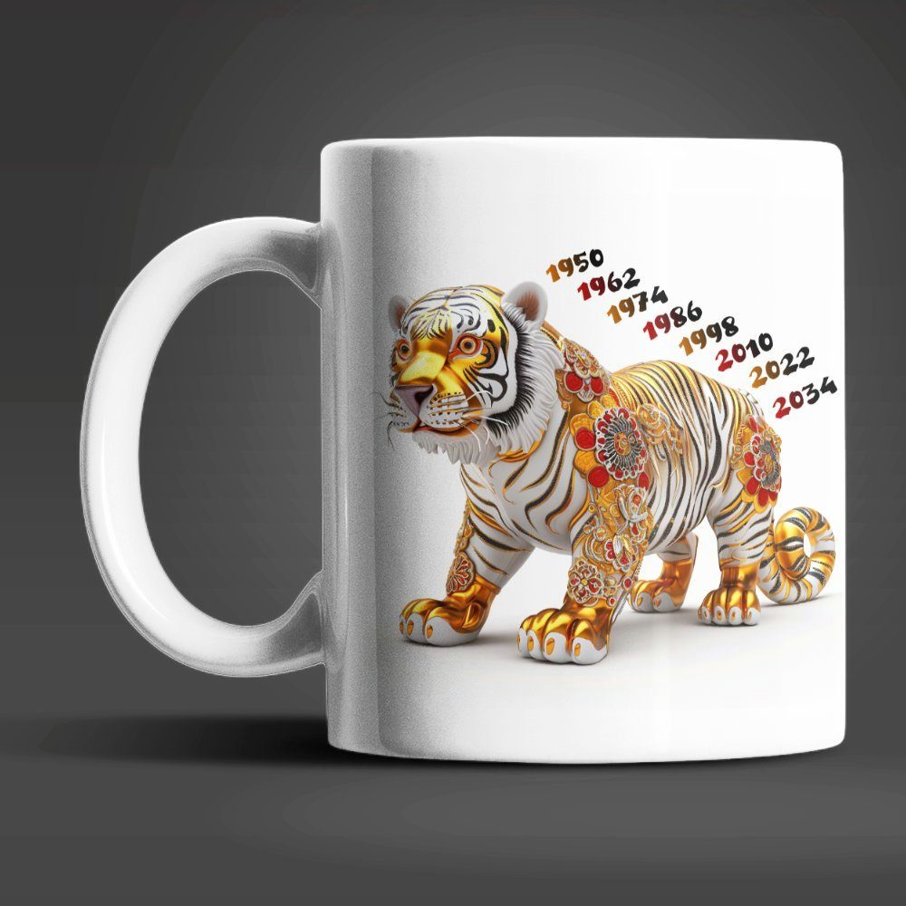 WS-Trend Tasse Tiger Chinesisches Jahres Sternzeichen Kaffeetasse Teetasse, Keramik