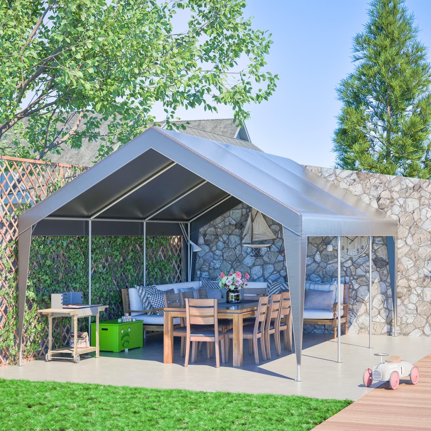 autolock Garage Tent-Garage mit wasserdichter Seitenwandabdeckung,mit Fenst günstig online kaufen