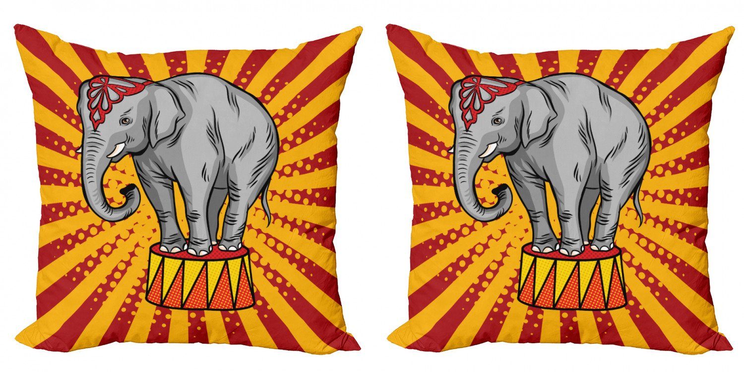 Doppelseitiger Zirkus Art (2 Tier Zeigen Digitaldruck, Modern Accent Abakuhaus Stück), Elephant Kissenbezüge Pop