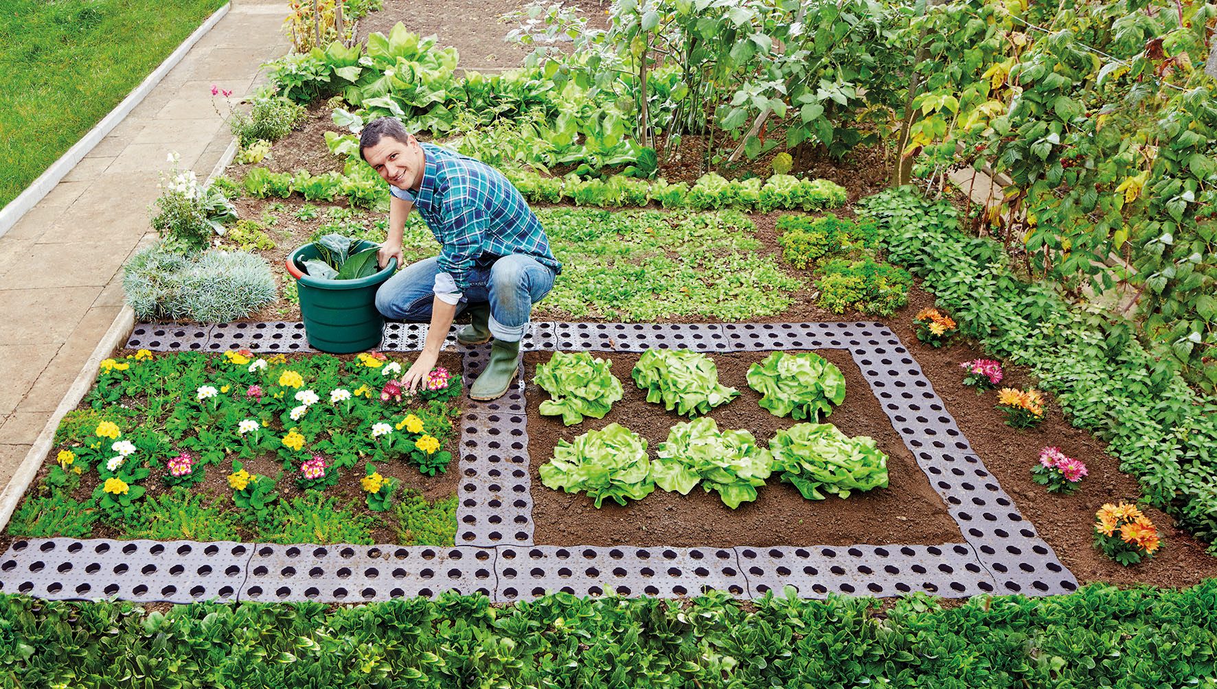 GARANTIA Leichtbeton-Bauplatte MAXI-Beetplatte 70 x 24 cm Set (4 Stück)