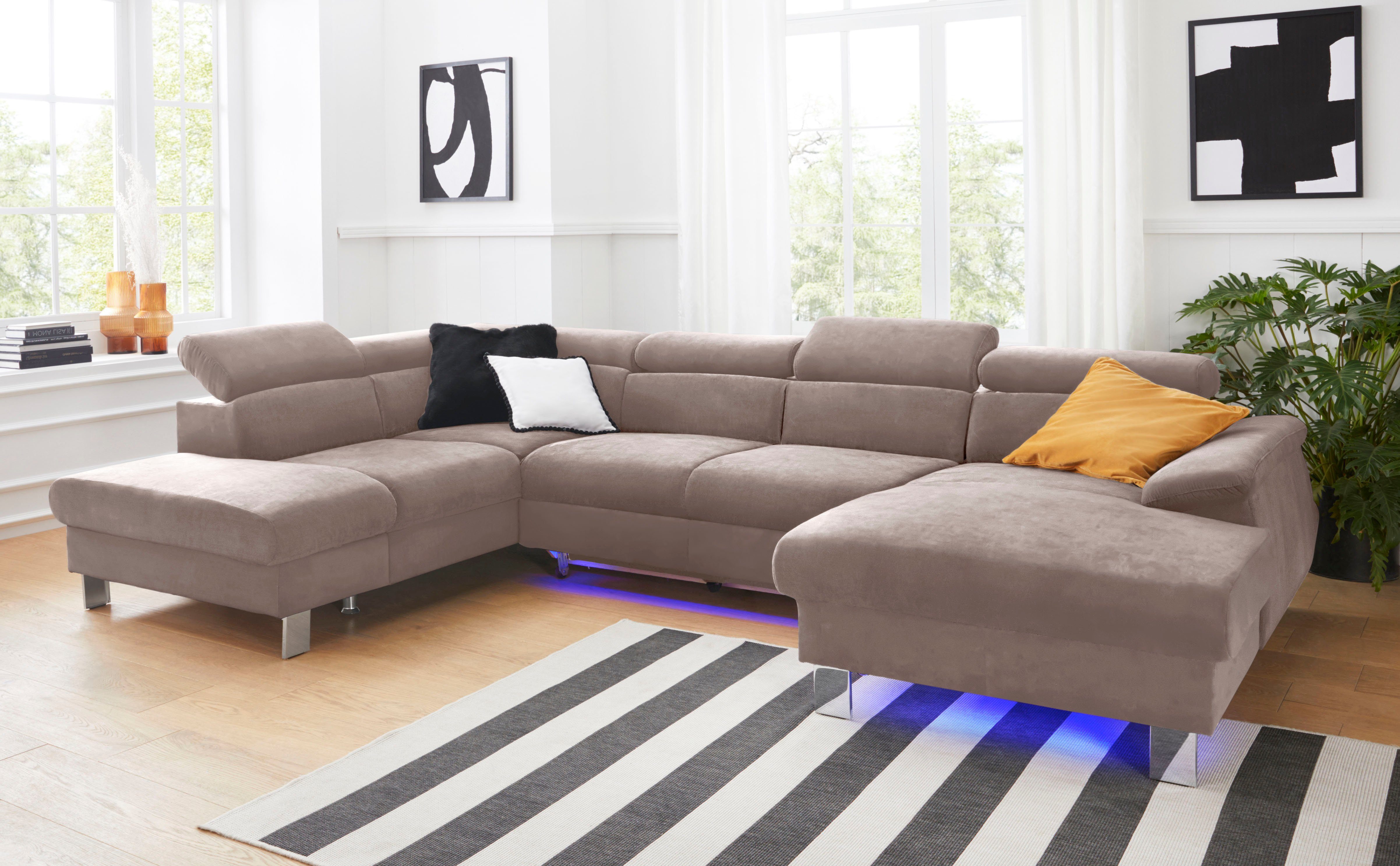 COTTA Wohnlandschaft Komaris U-Form mit Kopfteilverstellung, günstig online kaufen