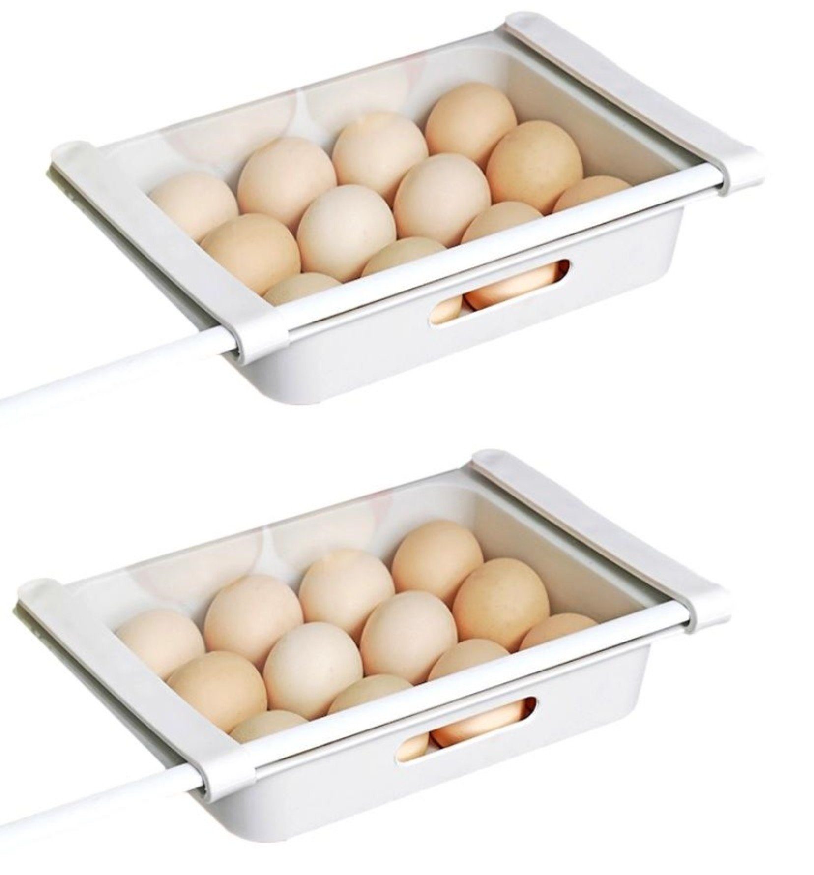 BAYLI Pizzaschneider 2er Pack Eierbehälter für Kühlschrank Eierablage Kühlschrank Organizer