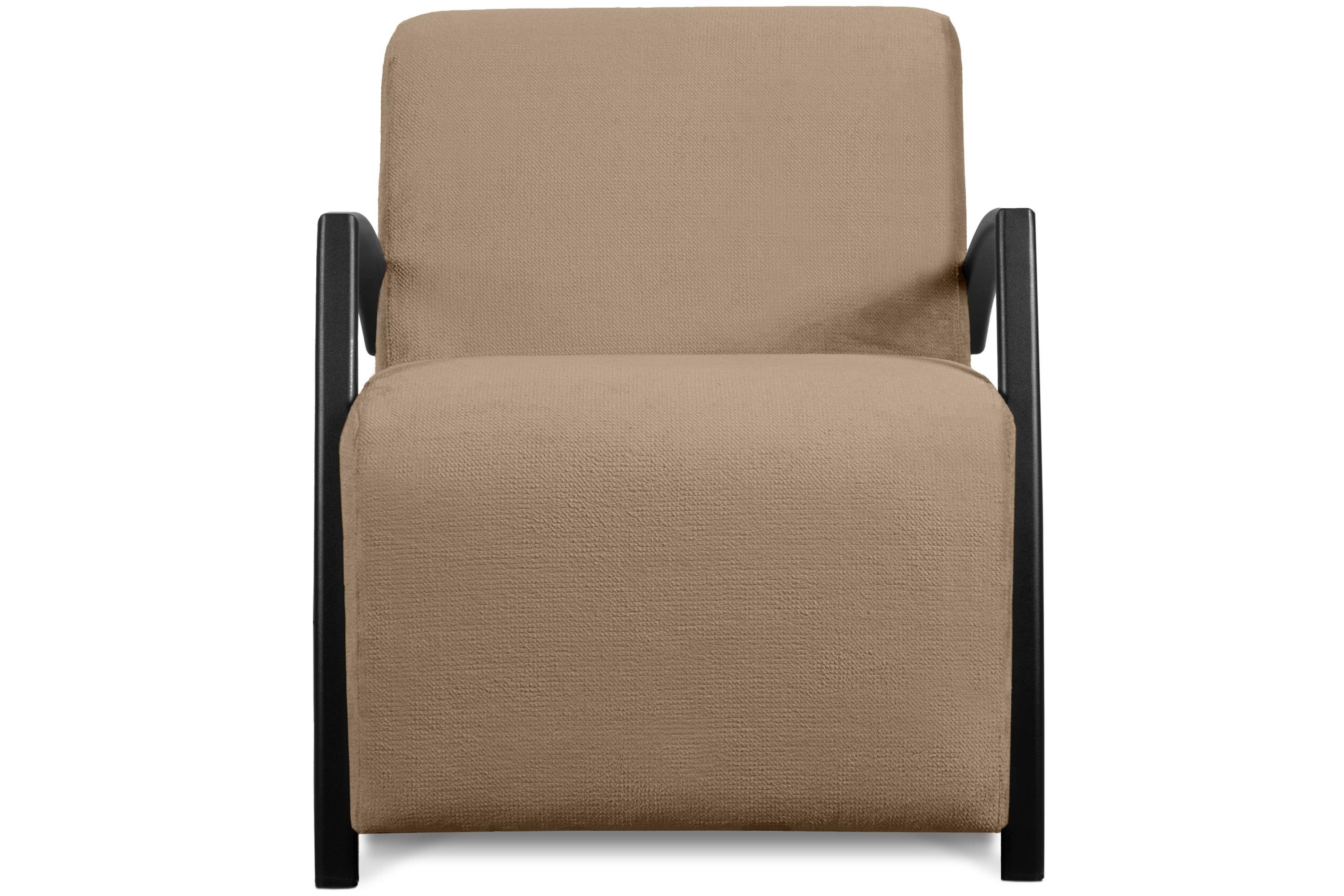 Konsimo Cocktailsessel CARO Feder bequemes für beige Form | Sessel, Sitz, beige im gewellter mit Sitzen ergonomische