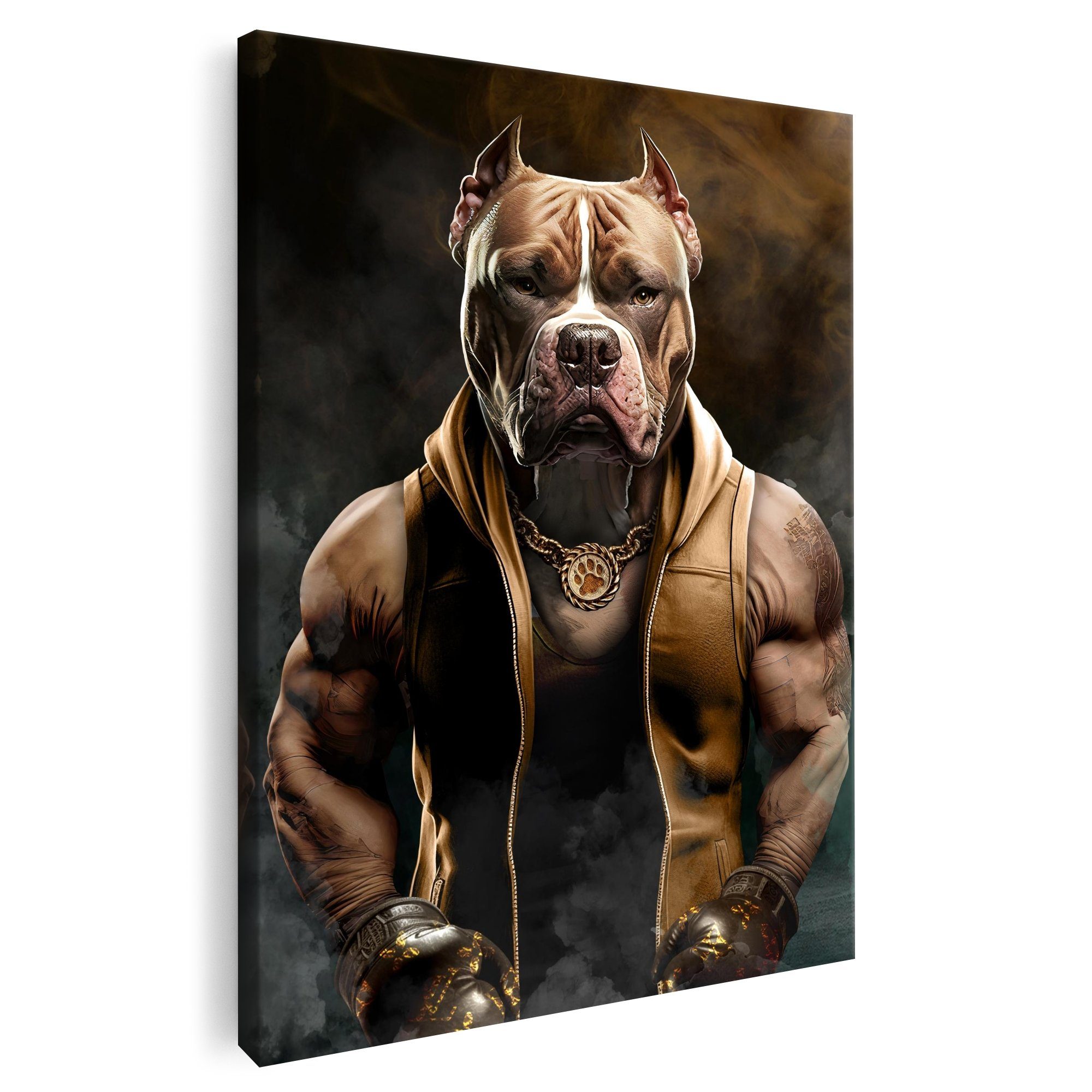 Artmazing Leinwandbild Pump Pitbull, Pump Pitbull, gesp. auf FSC Echtholz-Keilrahmen, in versch. Größen