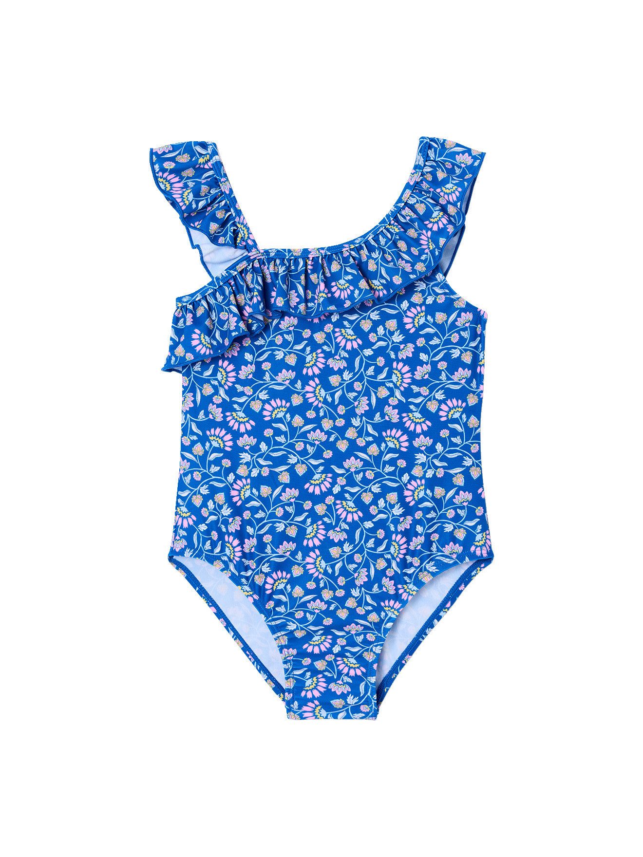 vertbaudet Badeanzug Badeanzug mit Volant und Blumenmuster Mädchen