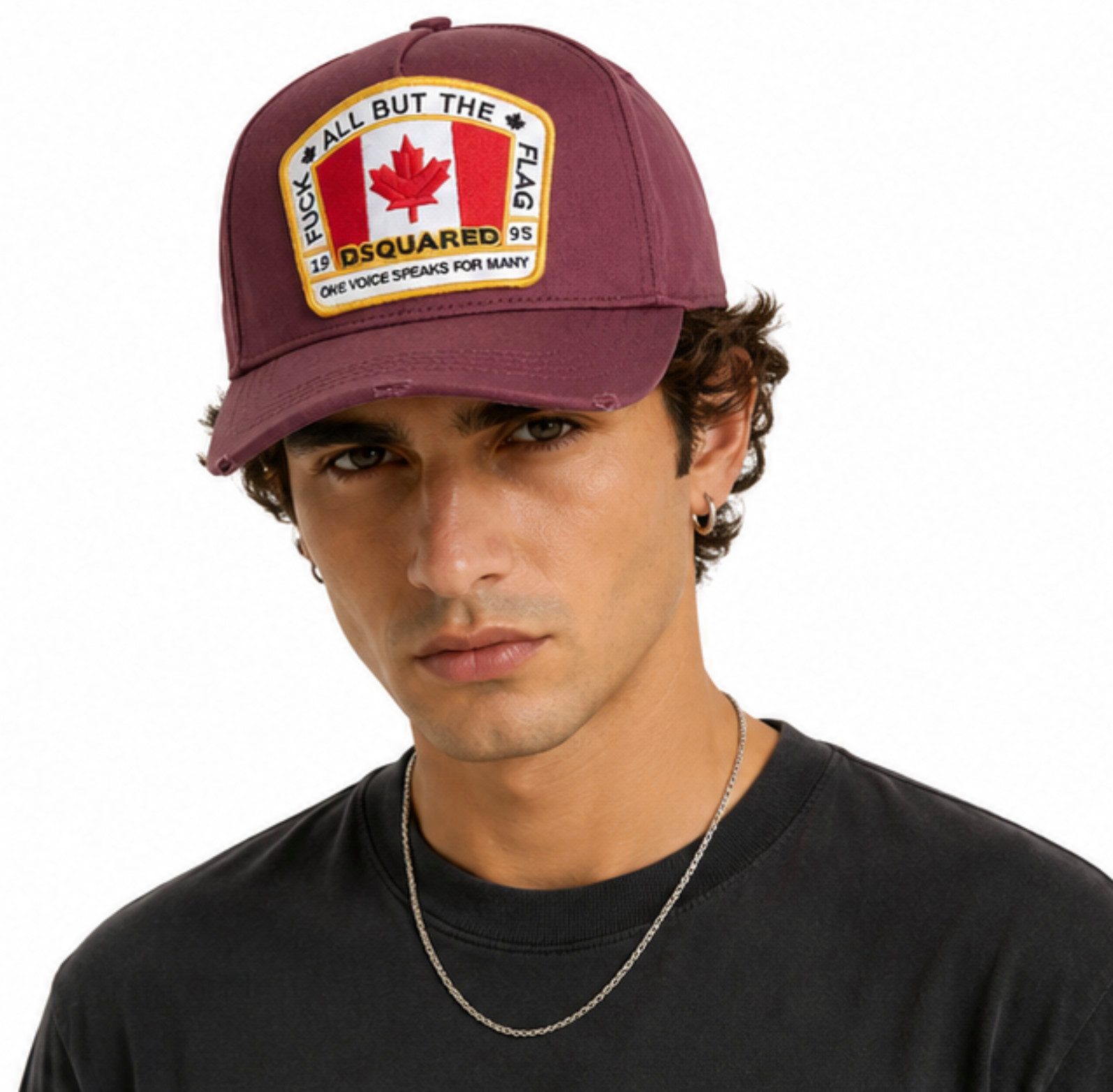 Dsquared2 Baseball Cap F*ck Flag Basecap Cap Logo Icon Mütze Basebalkappe Destroyed-Details für einen trendigen Look