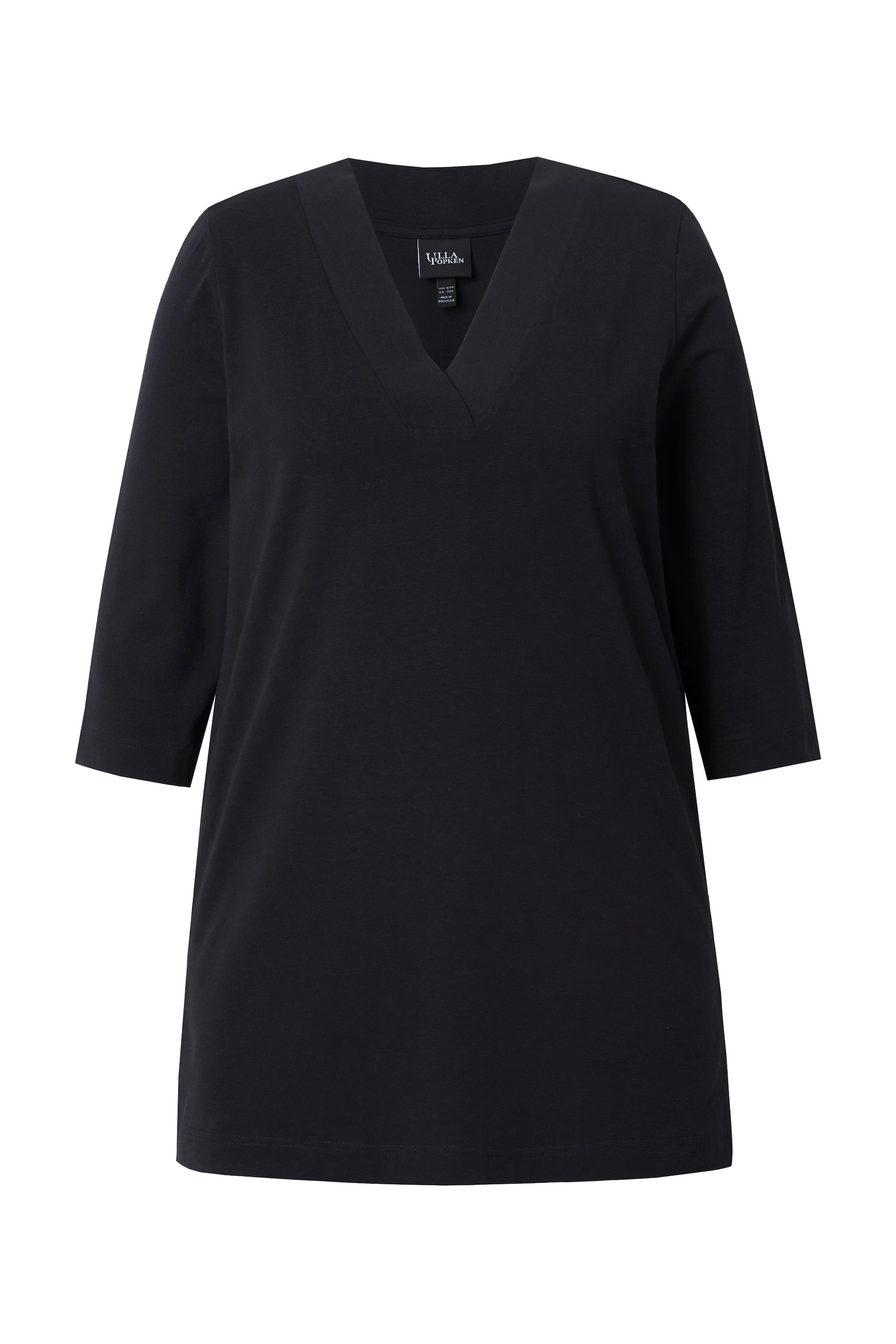 Ulla Popken T-Shirt Longshirt A-Linie V-Ausschnitt günstig online kaufen
