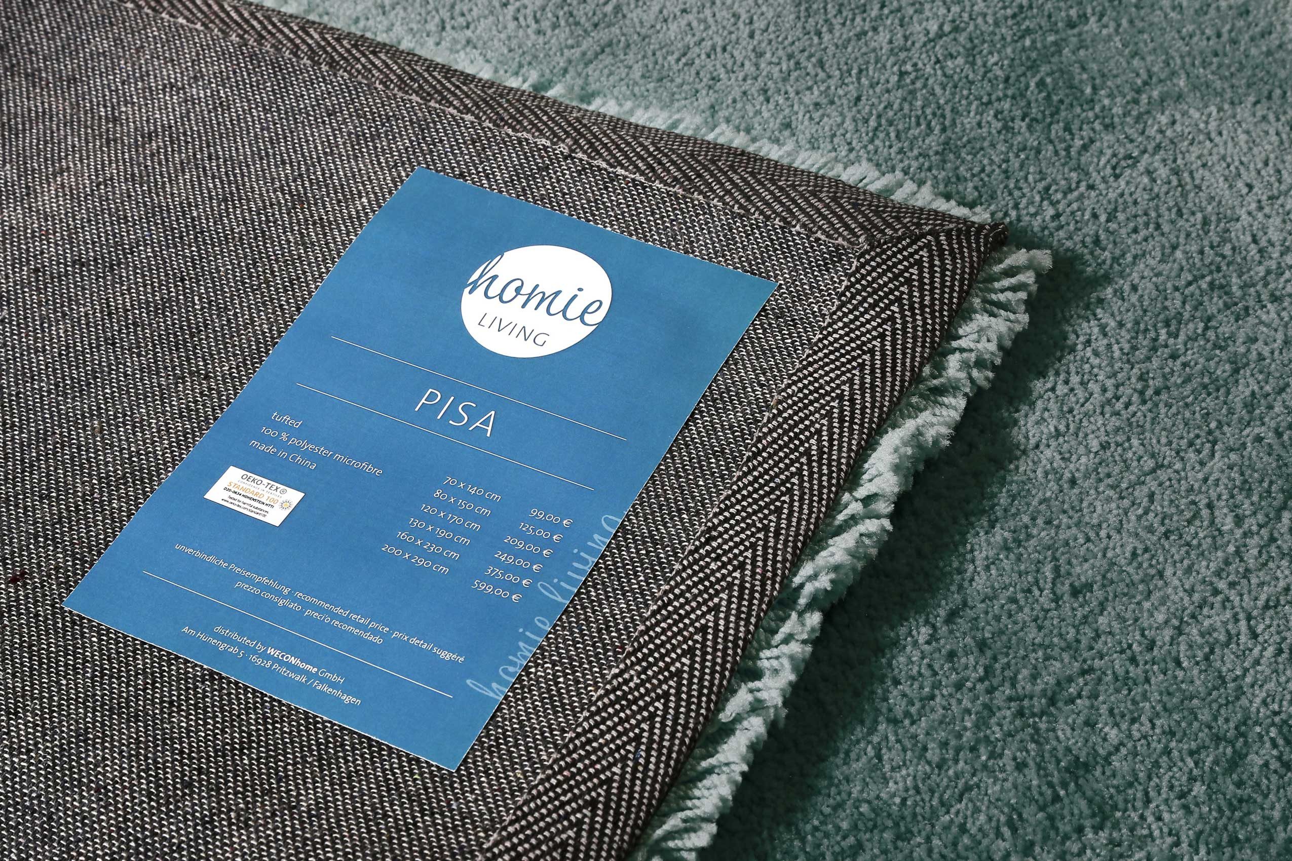 Homie Living Teppich Pisa, rund, Höhe: 25 mm, Hochflor, Microfaser, uni, weich, Shaggy, Wohnzimmer, Schlafzimmer