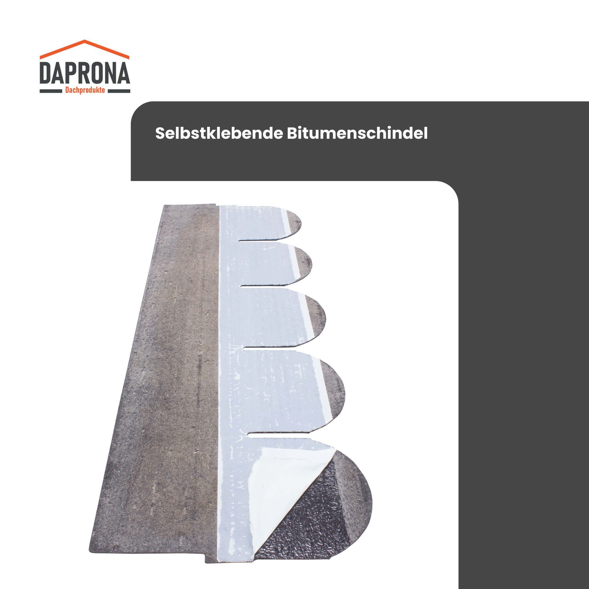 DAPRONA Dachschindeln Biberschwanz Dachschindeln, Rund 1m x 32cm, Grau, (20-St), Bitumenschindeln für Gartenhaus, Carport