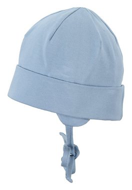 Sterntaler® Schlupfmütze OCS Beanie (1-St., Einfarbige Mütze Kinder doppellagig tragbar mit Umschlag) Babymütze aus Baumwolle mit Bindeband und Ohrenklappen