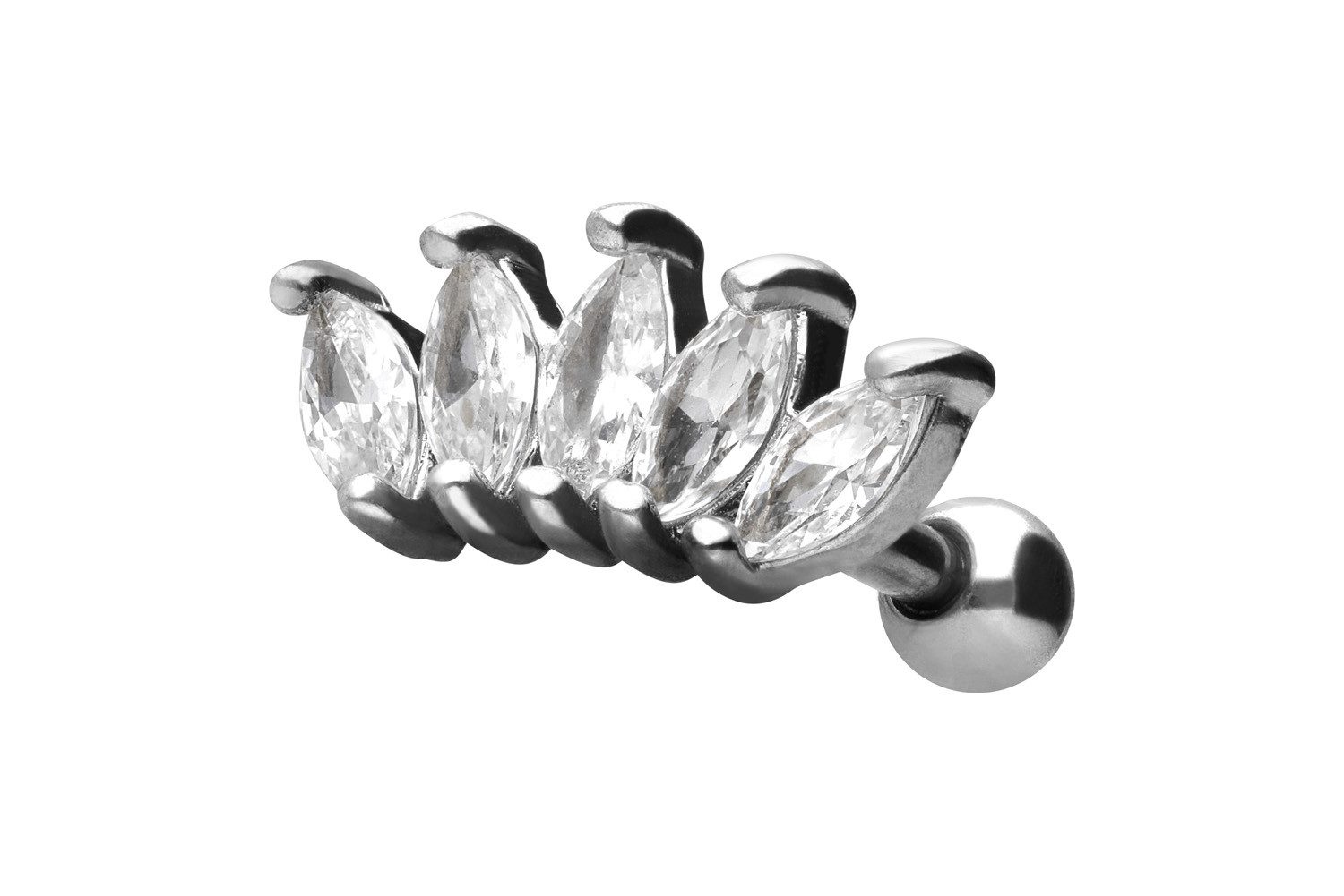 Piercing-Set Chirurgenstahl Ohrpiercing 5 KRISTALLE