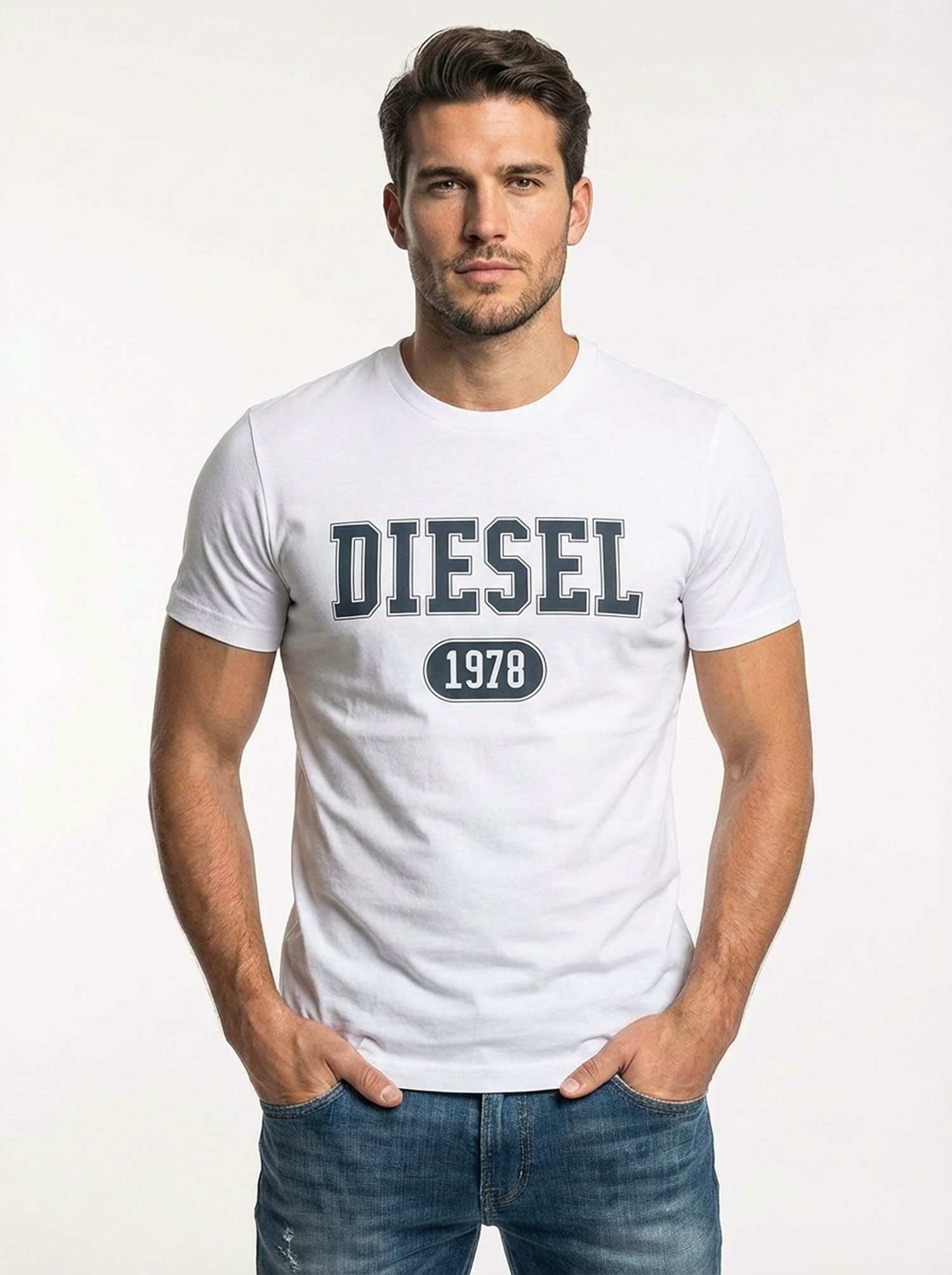 Diesel Rundhalsshirt Slim Fit Logo Shirt - T-DIEGOR 1-A günstig online kaufen
