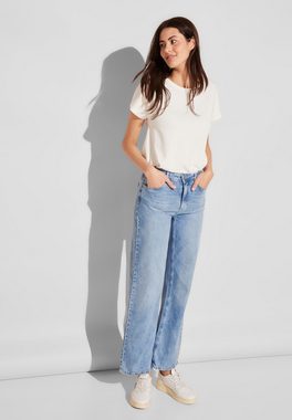 STREET ONE High-waist-Jeans in hellblauer Waschung