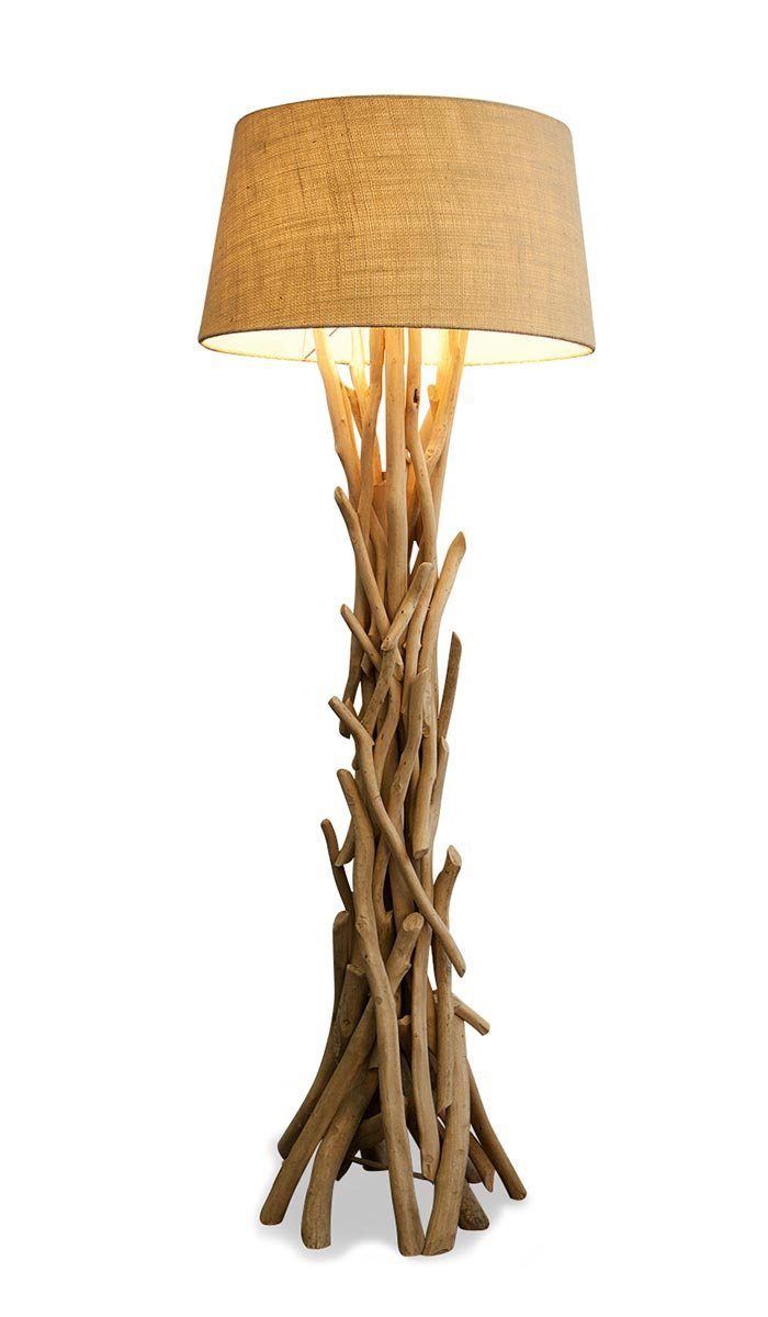 Levandeo® Stehlampe, Lampe Stehlampe 155cm Holz Holzlampe Unikat natur Trei günstig online kaufen