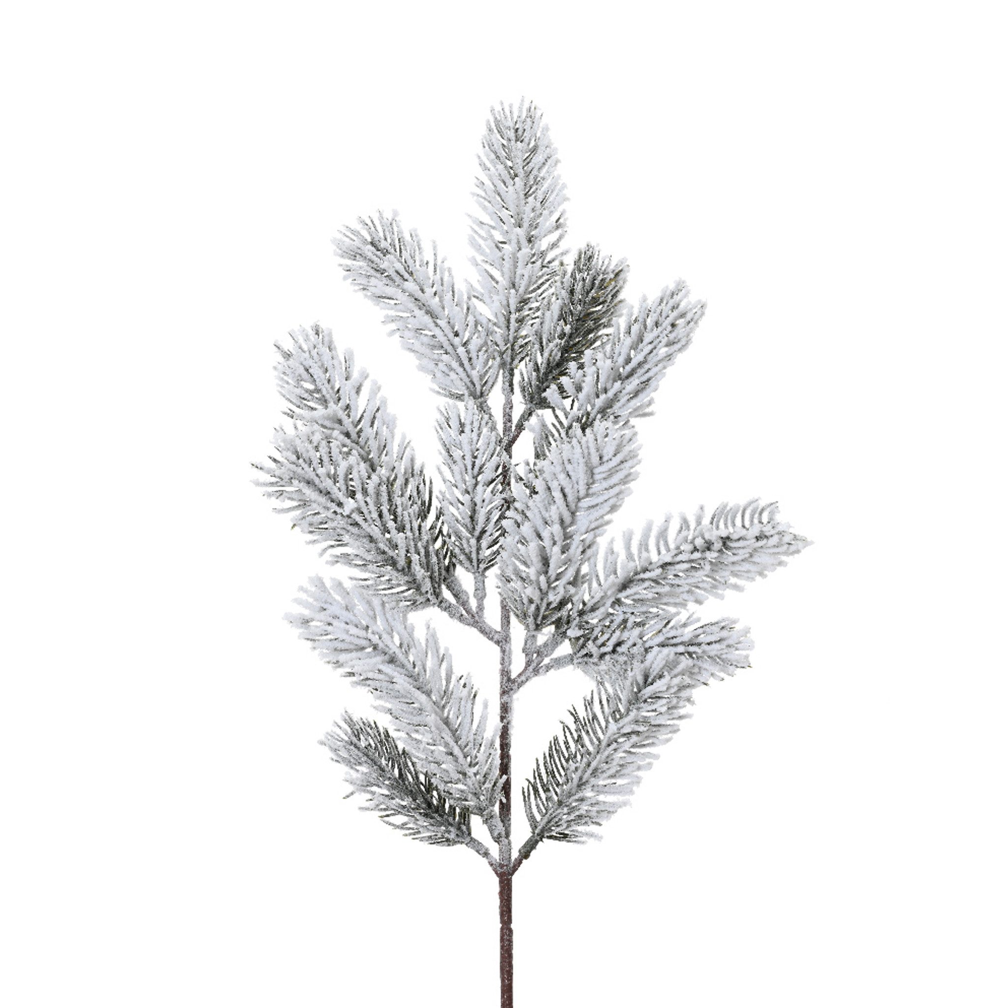 Kunstblume, Kaemingk, Tannenzweig mit Schnee 50cm PE Spritzguss künstlich g günstig online kaufen