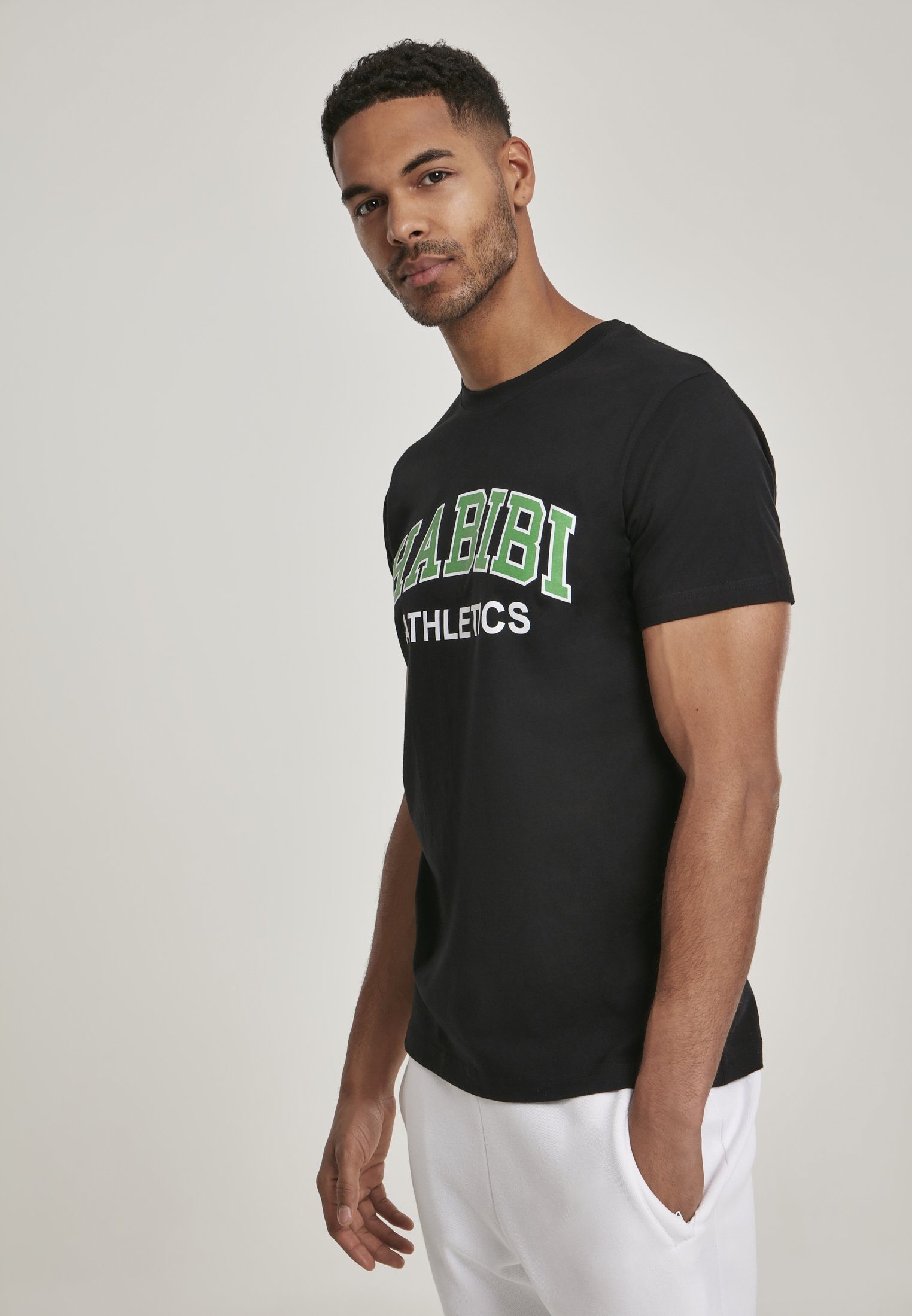 T-Shirt Athletics (1-tlg) MisterTee Tee black Mister Herren Habibi Tee
