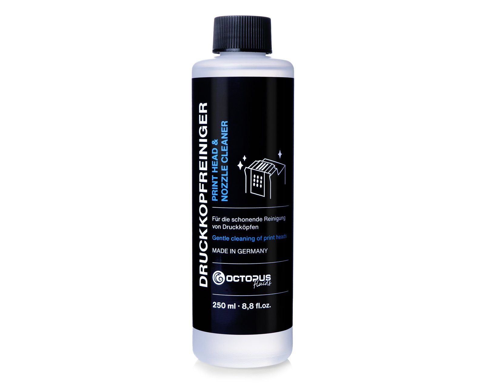 OCTOPUS Fluids Düsenreiniger Druckkopfreiniger für Druckköpfe Nachfülltinte (für Epson, Canon, HP, Brother, Set, 0x 250 ml, Made in Germany)
