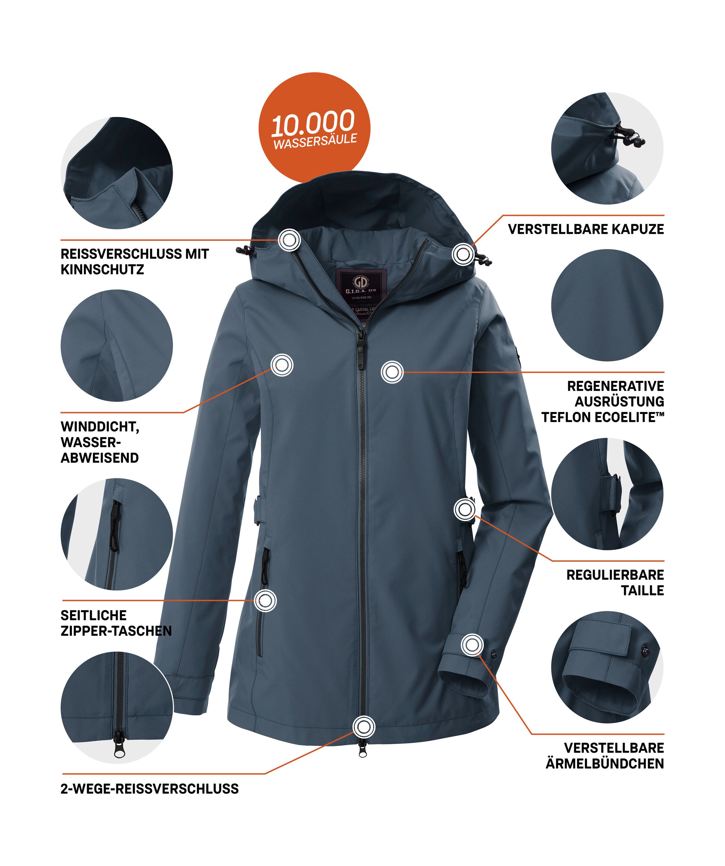 G.I.G.A. DX by killtec Funktionsjacke GS 114 WMN JCKT Atmungsaktiv, winddicht, wasserabweisend, Teflon EcoElite™ – Bild 5 von 5