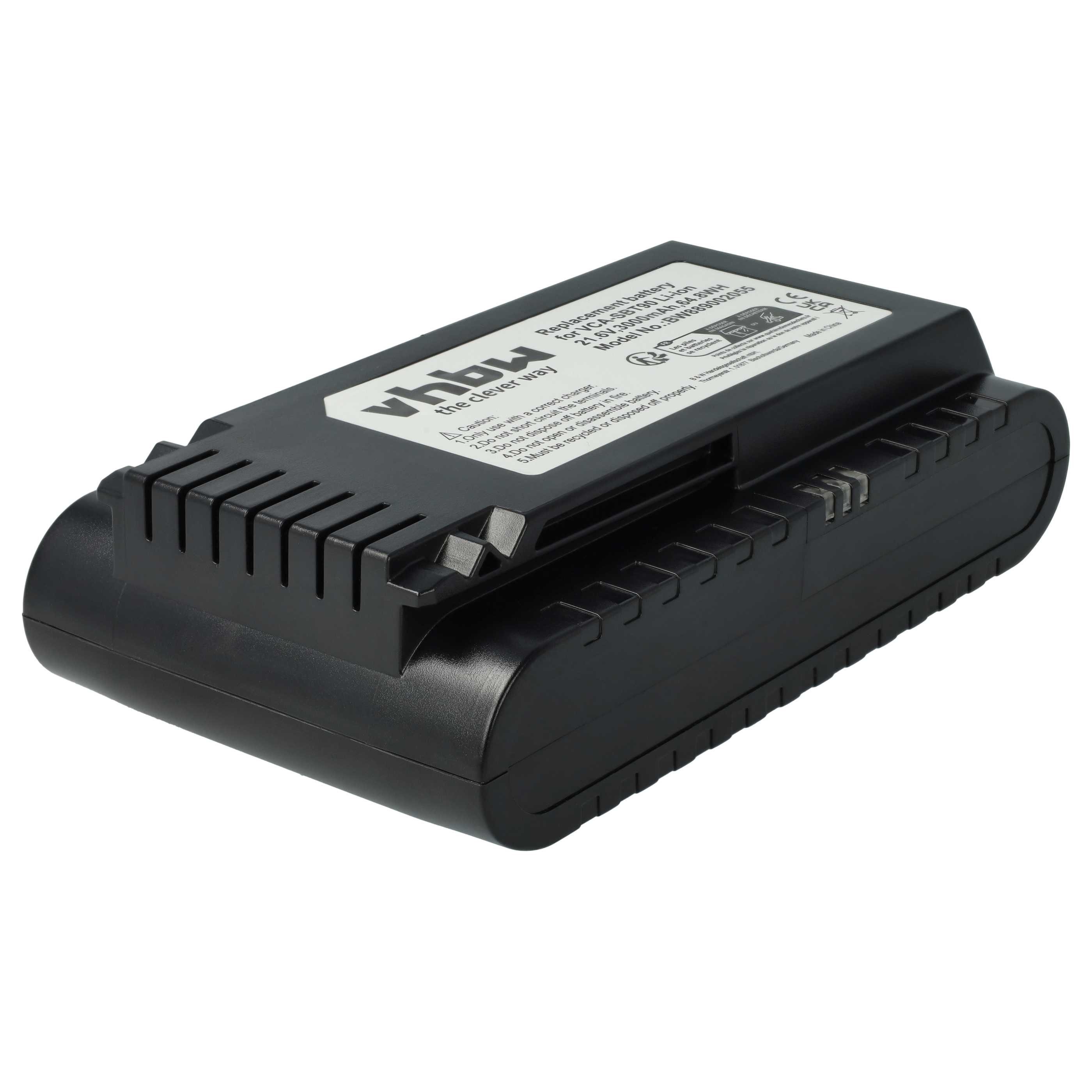 vhbw Akku passend für Samsung Jet 75 Premium VS20T7538T5/SH, 75 Premium, Staubsauger-Akku Akku Li-Ion 3000 mAh (21,6 V, 1 St), Leistungsfähiger Austausch-Akku für Ihren Staubsauger