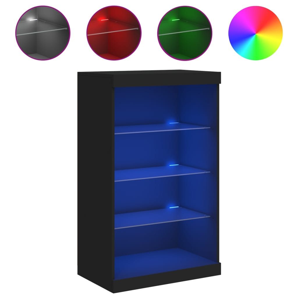 vidaXL Sideboard Sideboard mit LED-Leuchten Schwarz günstig online kaufen