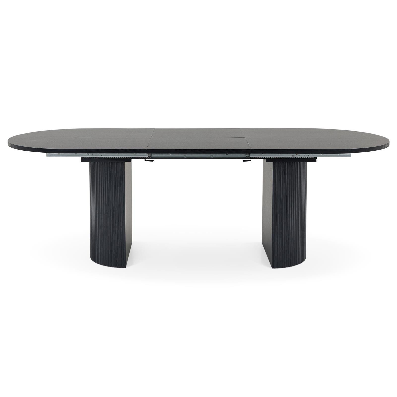 IDIMEX Esstisch EMEZA, Esszimmertisch oval 180-240x90 cm ausziehbare MDF-Tischplatte Schwarz