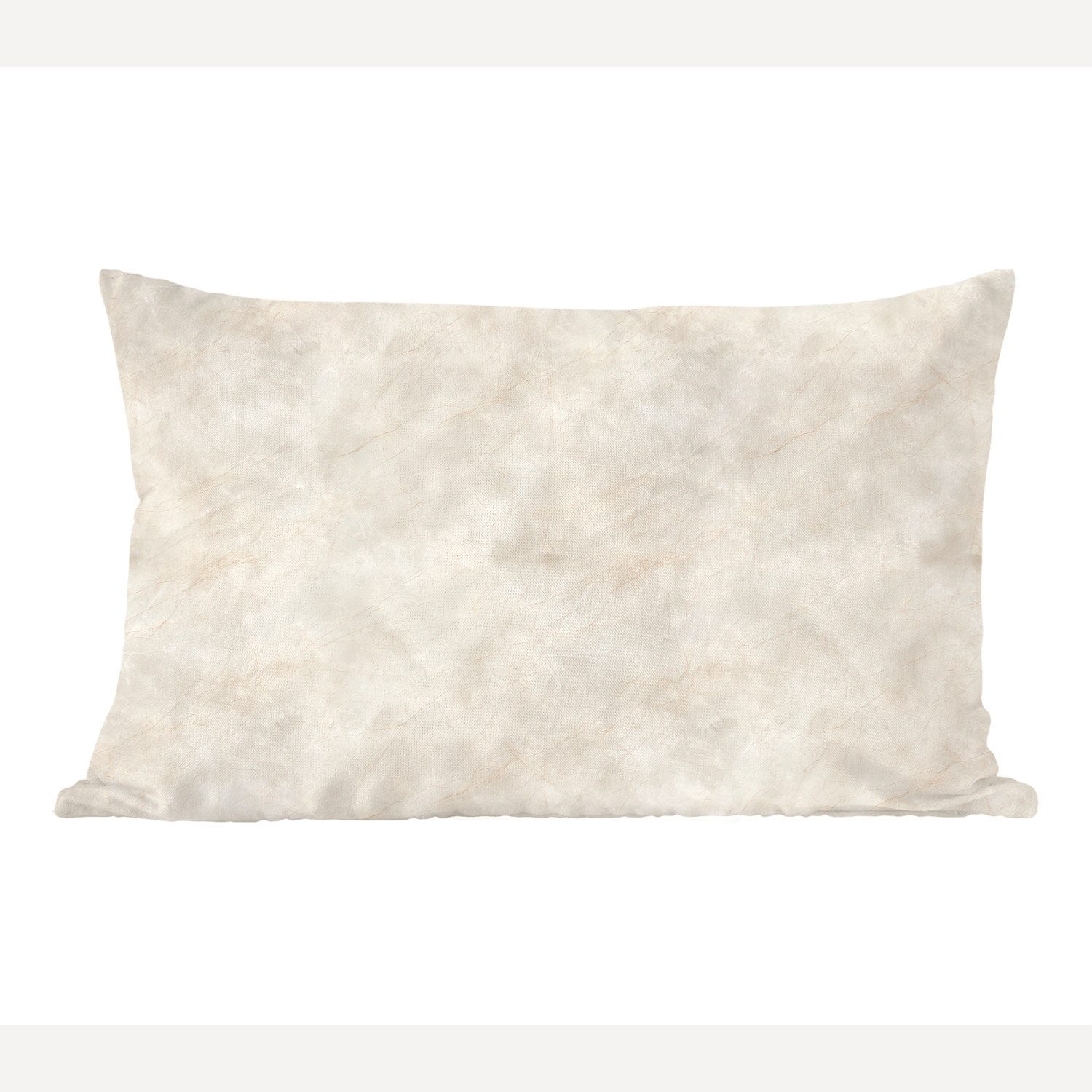 MuchoWow Dekokissen Cremebeige - Marmor - Adern, Dekoration, Zierkissen, Kissen mit Füllung, 50x30 cm