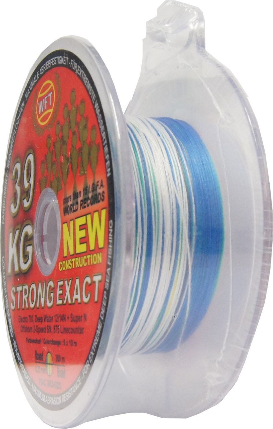 WFT Angelschnur WFT KG STRONG EXACT geflochtene Schnur 360m 0,25mm 39kg, (360-St)